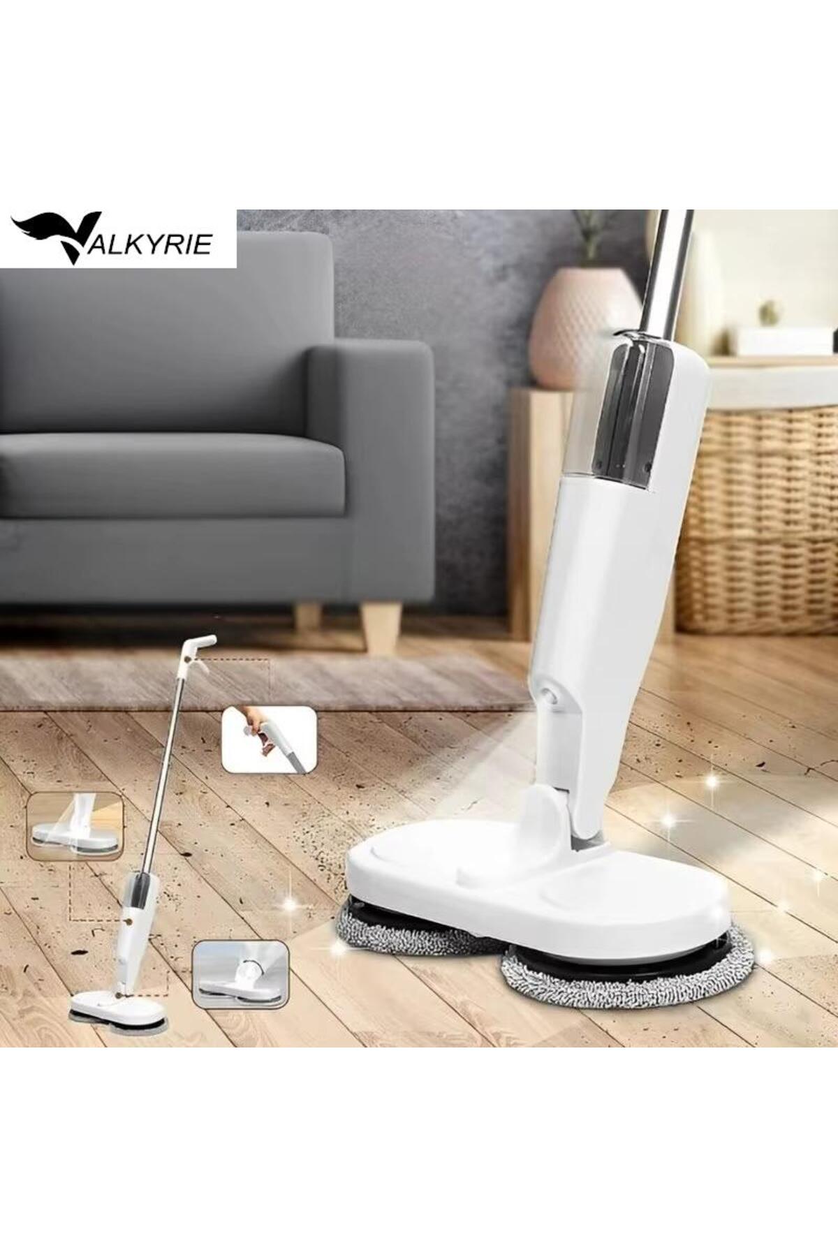 valkyrie Şarjlı Su Püskürtmeli Elektrikli Mop – Çift Döner Başlık