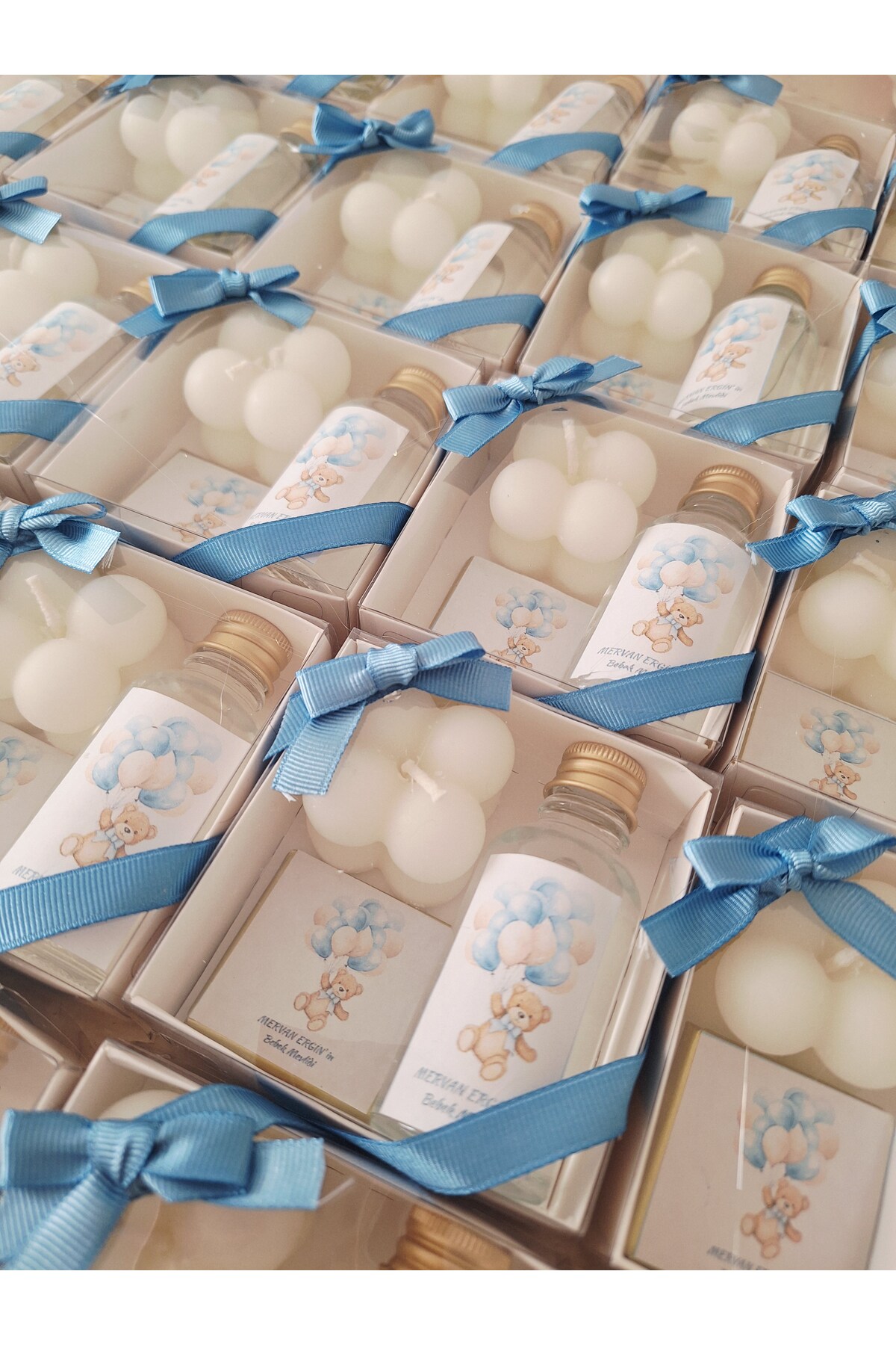 LAYLAEVENTS Hoşgeldin Bebek hediyelik CAM kolonya mum çikolata set 10 adet fotoğrafı 4 (önizleme)