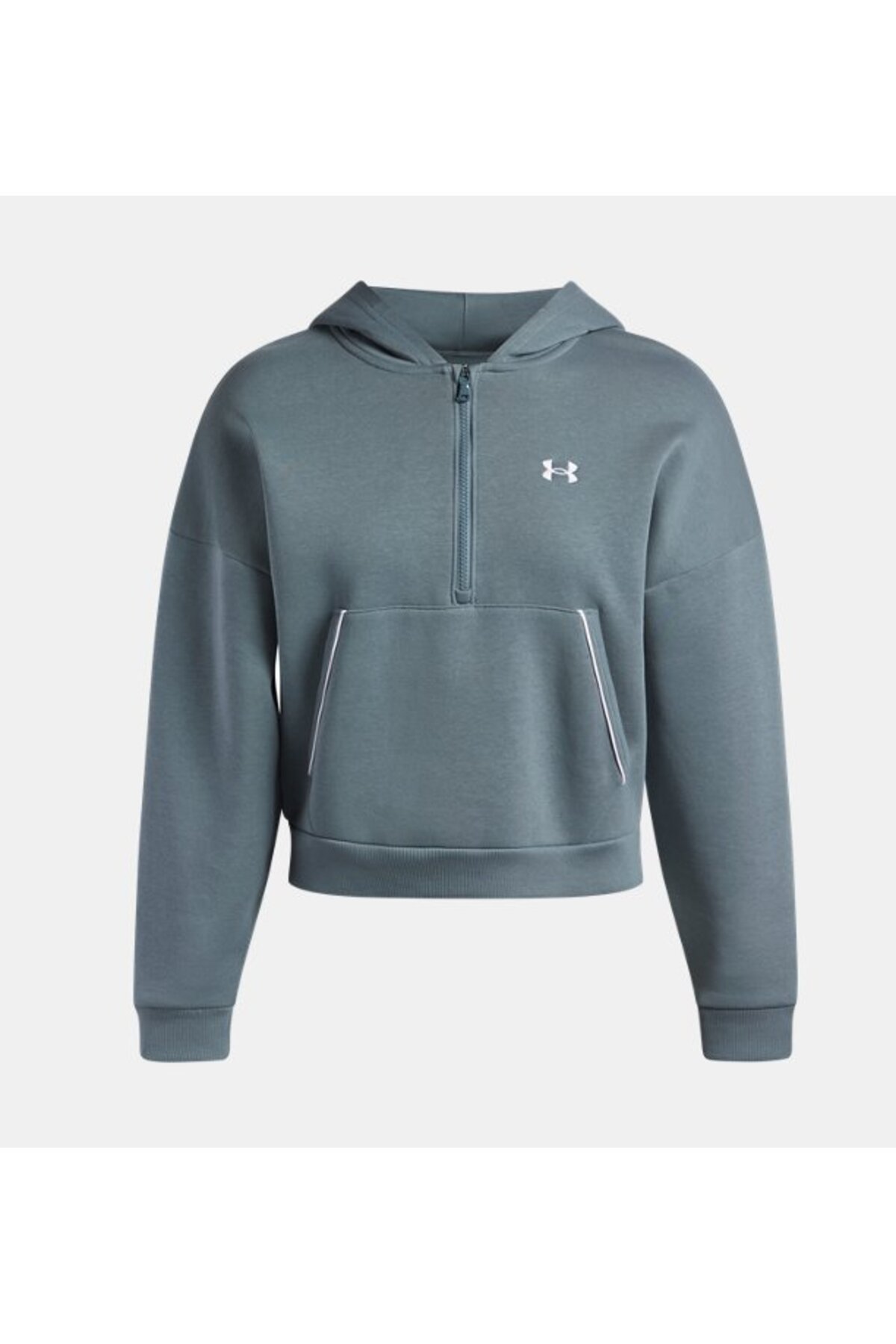 Under Armour Kadın UA Rival Fleece Piped Yarım Fermuarlı Kapüşonlu Sweatshirt 6003707-587 görsel 3