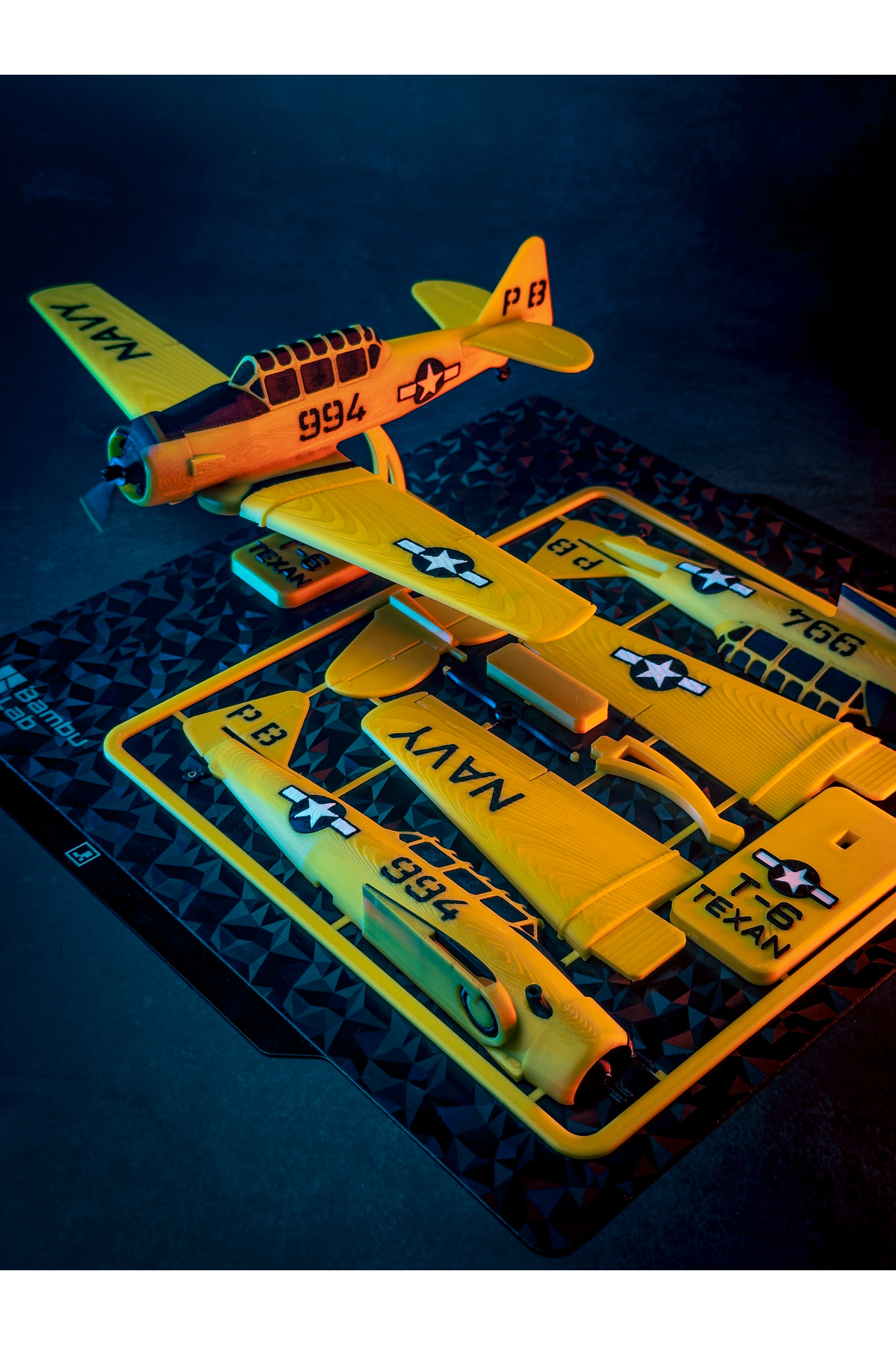 T-6 Texan Uçak Maketi - Yüksek Detaylı Koleksiyonluk Model - 3D Baskı