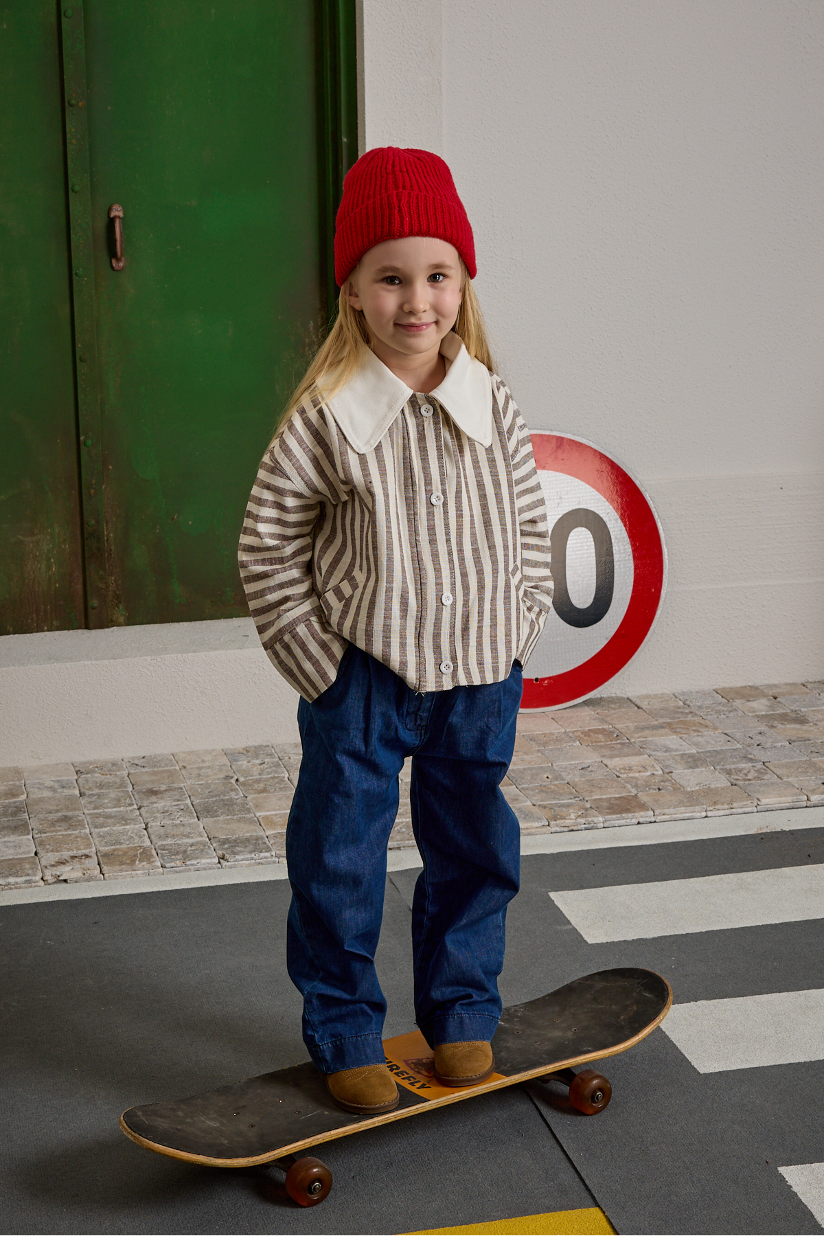 Fahhar Kids Yakalı Çizgili Ceket Bej fotoğrafı 7 (önizleme)