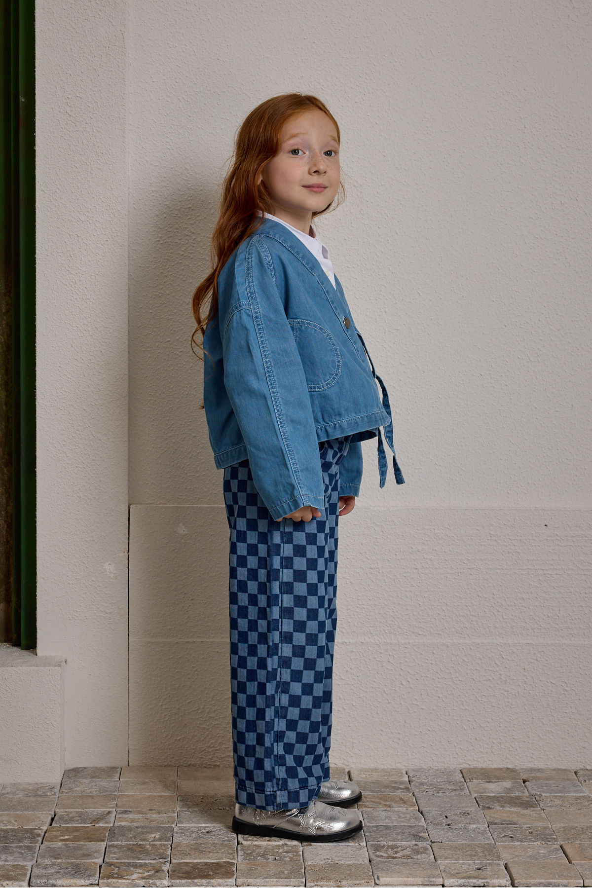 Fahhar Kids Denim Kimono Ceket Açık mavi fotoğrafı 7 (önizleme)