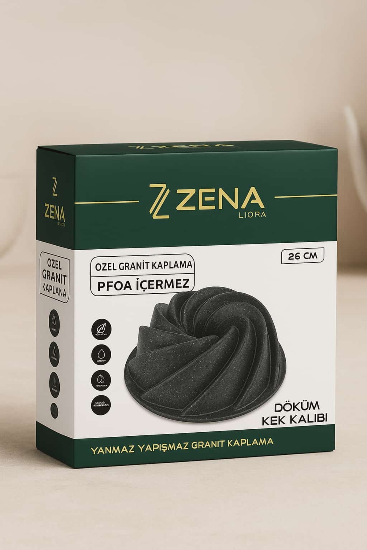 ZenaLiora ZENA LİORA DÖKÜM KEK KALIBI RÜZGAR GÜLÜ 26 CM GRANİT