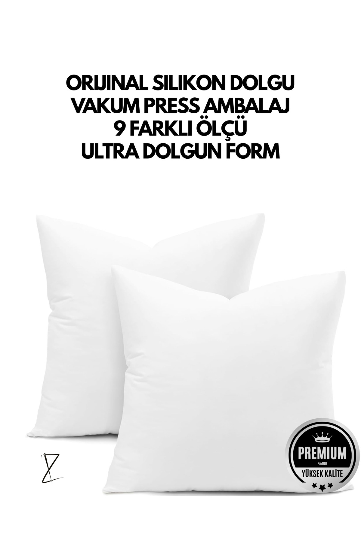 2Pcs Premium Ultra Plump Square Pillow Inner Pillow | Original Silicone Padding | Seat Corner Pillow |