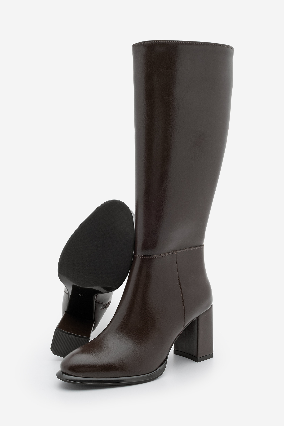 Marjin  Kadın Fermuarlı Kalın Topuklu Çizme Lovet Kahve - Görsel 7