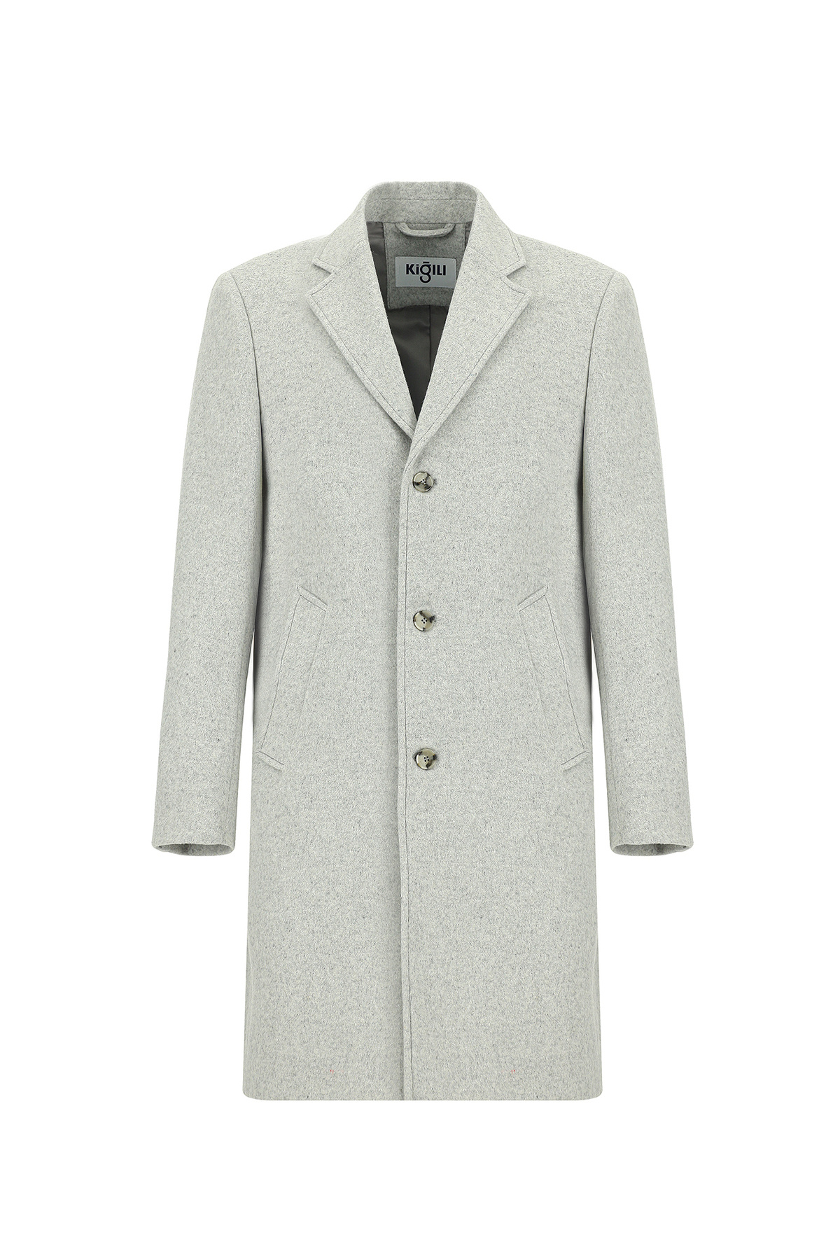 Outerwear Calvin Klein Envelope Collar Ring Snap Wrap Coat Gray