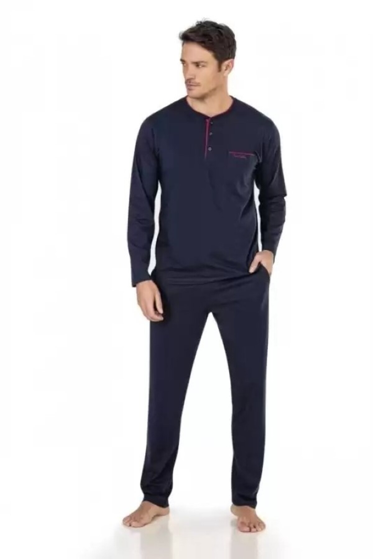 ست پیژامه مردانه راسته فاق نرمال آستین بلند | پیر کاردین Pierre Cardin THCL0VR5PC - تصویر 3