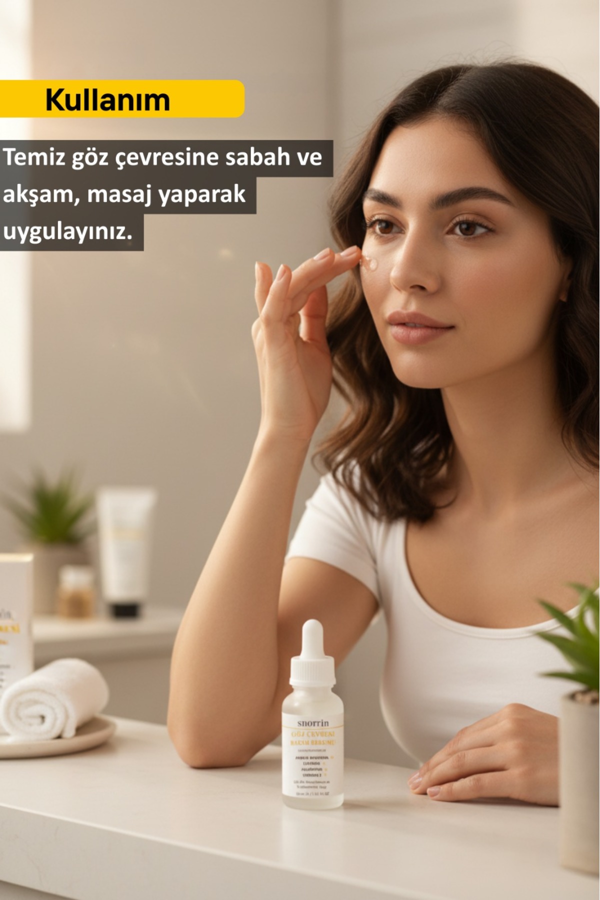 Göz Serumu Aydınlatıcı, Morluk ve Torbalanma Karşıtı Göz Altı Bakımı %5 Kafein + Kolajen 30 ml — S-002g — تصویر 4 از 4