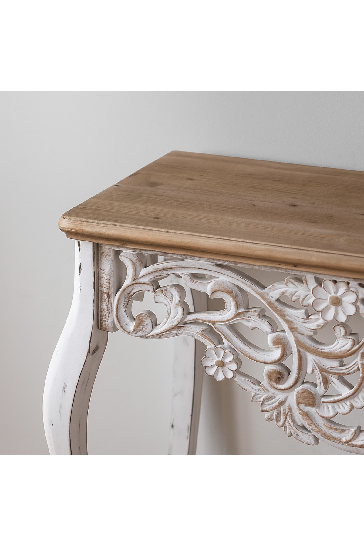 كونسول بوهيمي من الخشب تشطيب ريفي