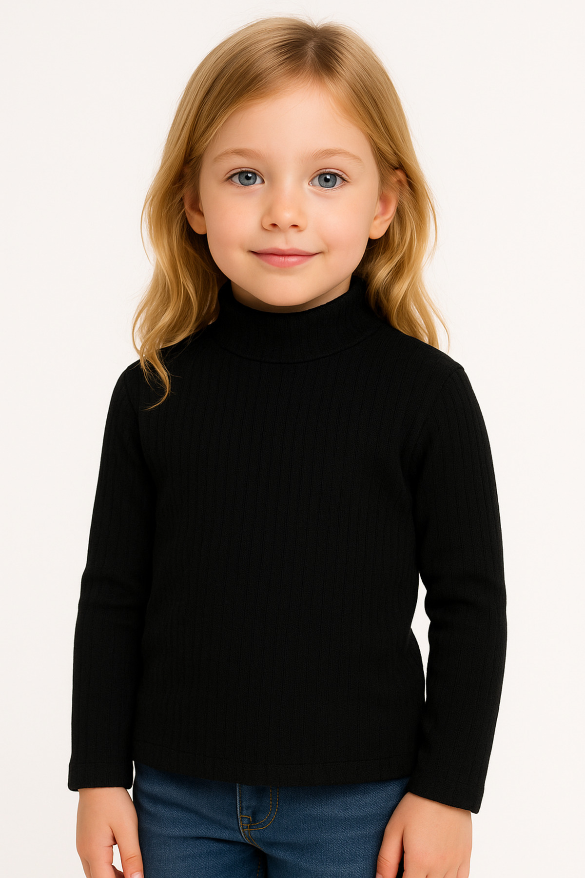 BABİDO Ribbed Half-High-Necked Girls' High-Necked Bodysuit, Color (3 Pieces)