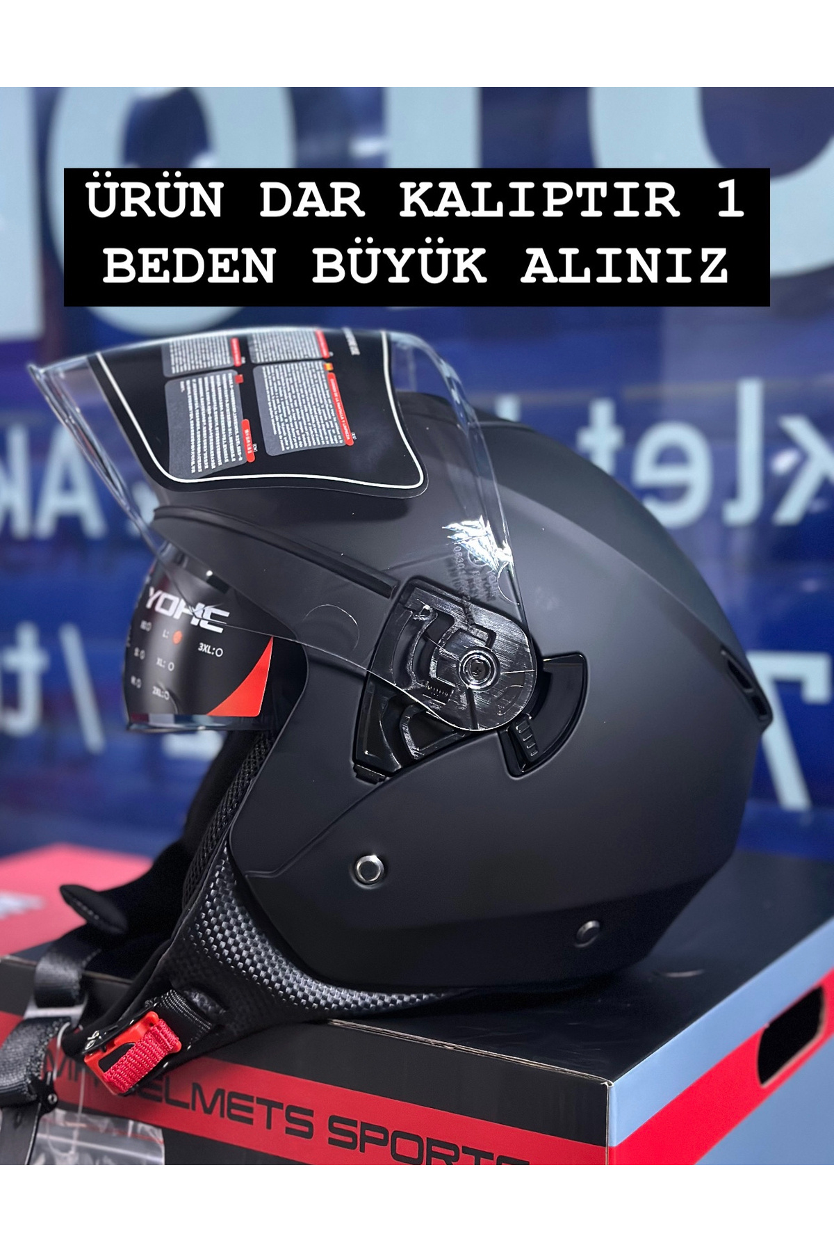 Palas Motor GÜNEŞ GÖZLÜKLÜ RETRO MOTOSİKLET KASKI ECE 22.06 SERTİFİKA/ürün dar kalıptır 1 beden büyük alınız