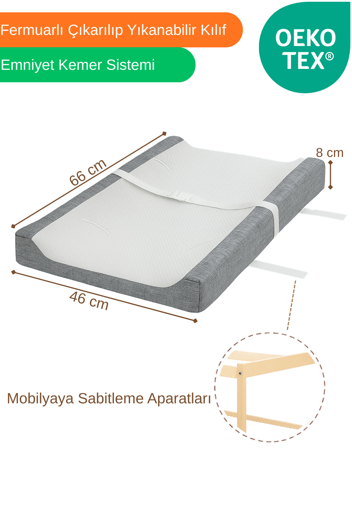 Dizanor Universal Bebek Alt Açma Minderi, Alt Değiştirme Pedi fotoğrafı 2 (önizleme)