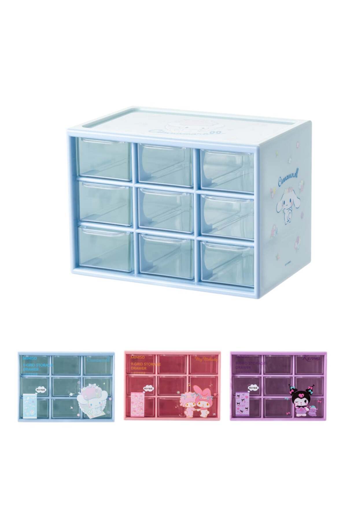 SANRIO Lisanslı ve Karakterli 9 Çekmeceli Saklama Kutusu