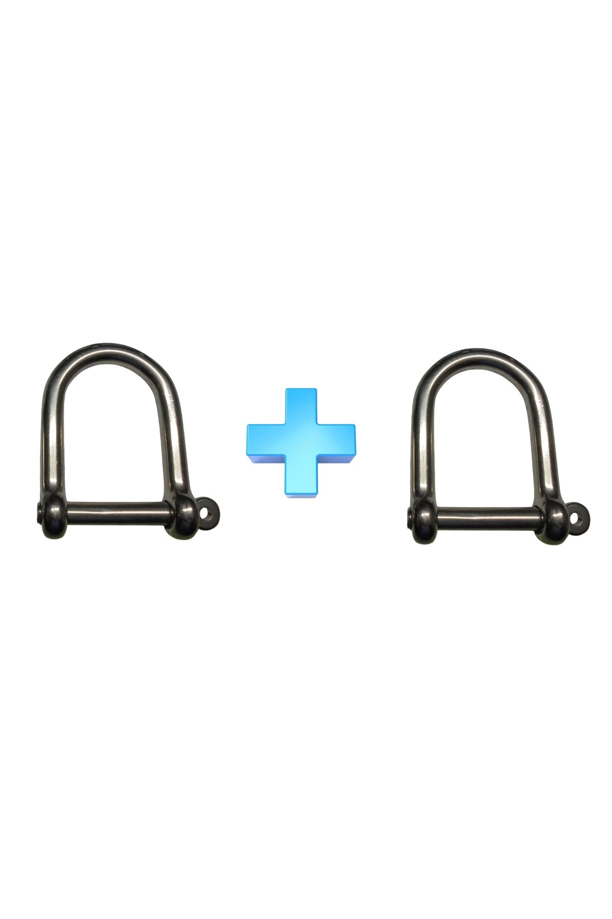 MARİNE TOWN 2 Adet Tekne Zinciri Kilidi. 6mm. D Model Geniş Tip. Paslanmaz