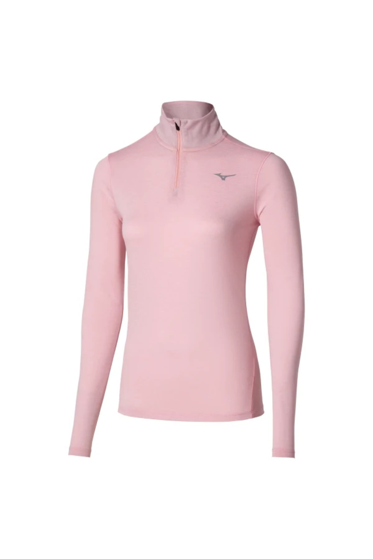 MIZUNO Core Impulse Yarım Fermuarlı Uzun Kollu Kadın Tişört Pembe