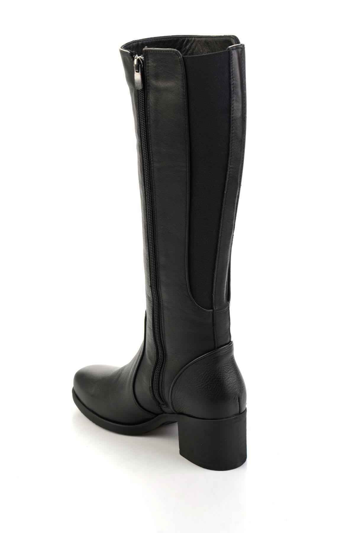 Bambi  Siyah Hakiki Deri Kadın Çizme K03586333303 - Görsel 3