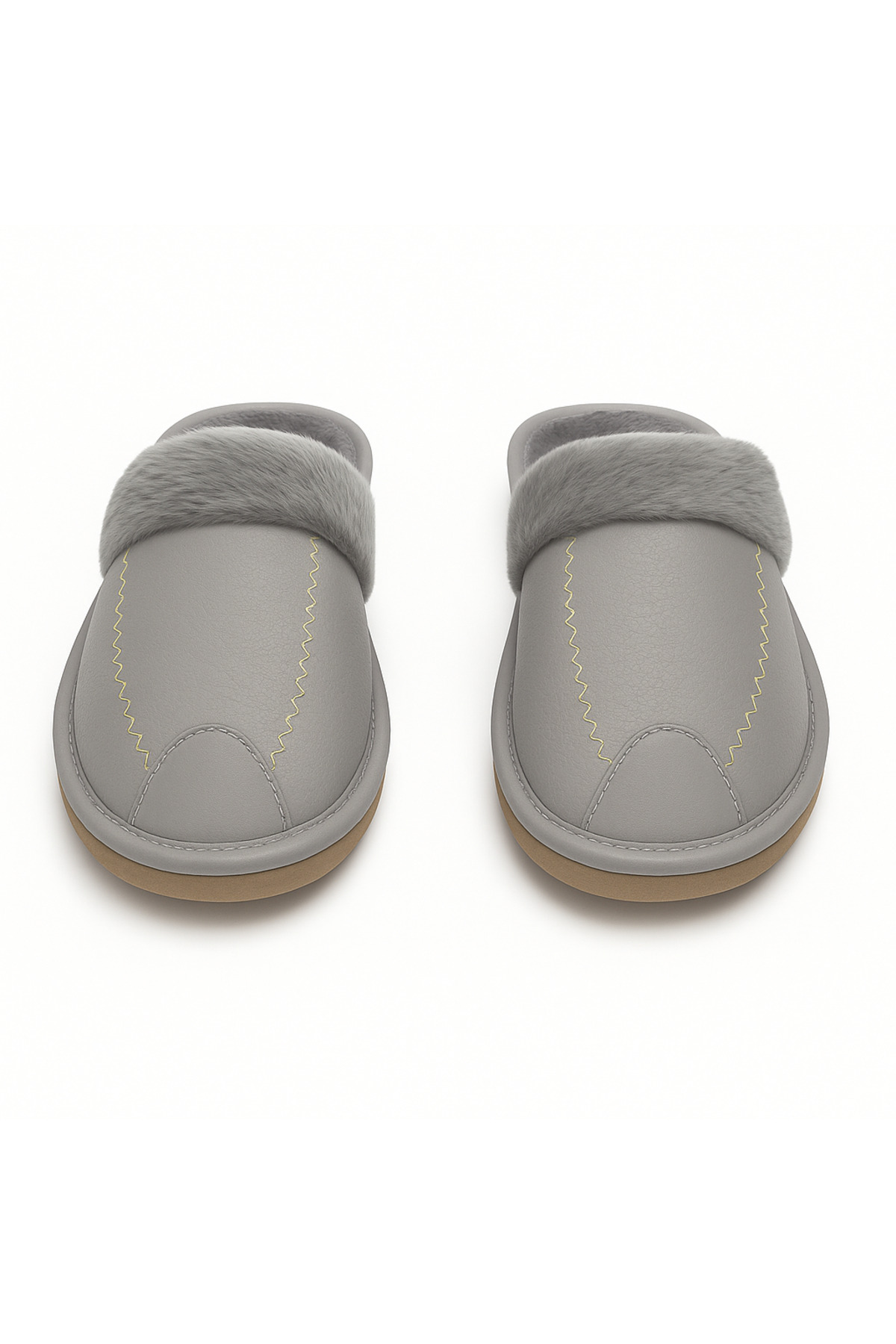 Shoebuo  Erkek Ev Terliği Kürklü Şık Konforlu Ses Yapmayan Taban Ev ve Çeyiz Terliği - Görsel 4