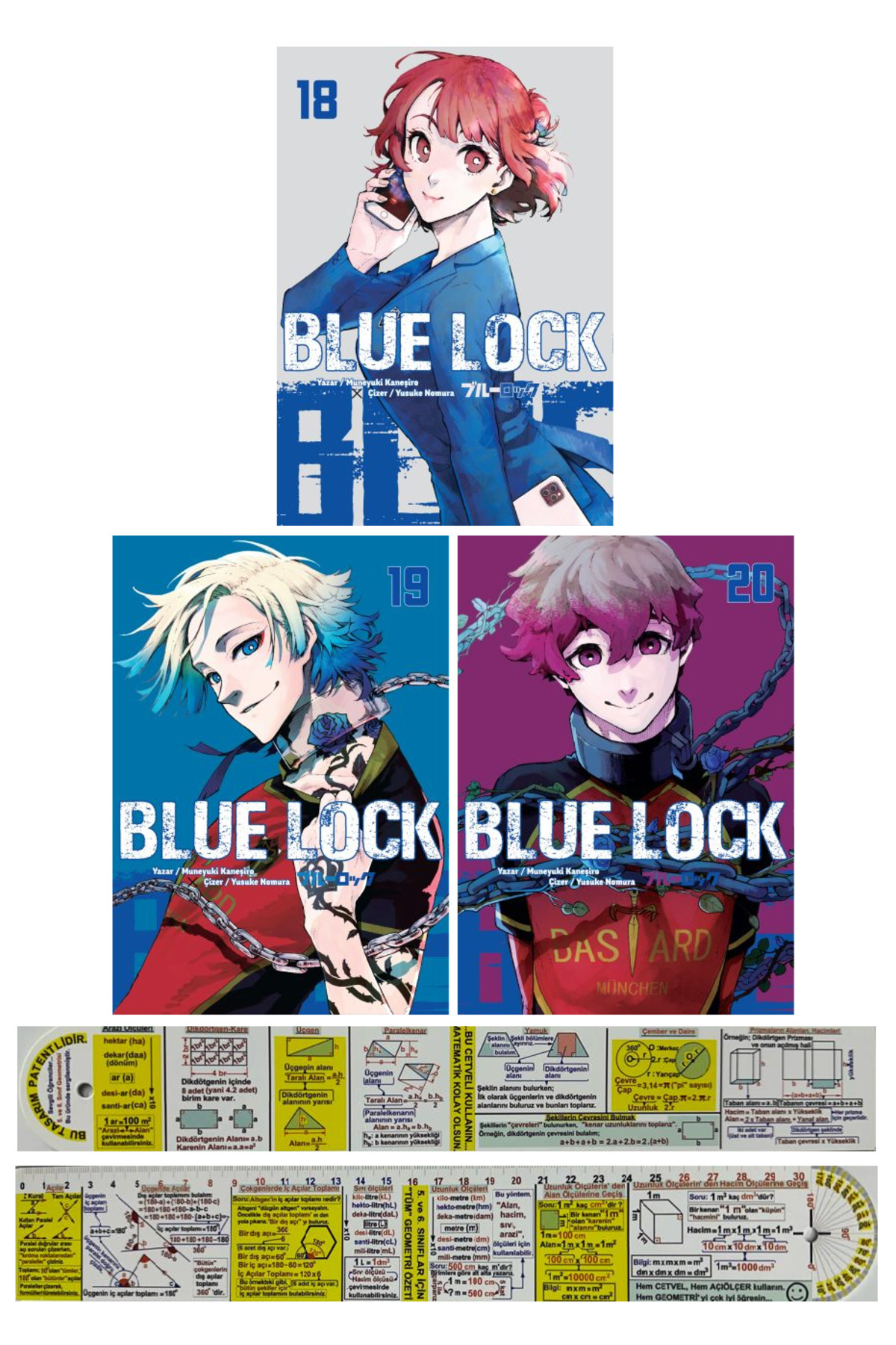 Komik Şeyler Blue Lock 18-19-20. Ciltler Manga Seti + Mat. Öğreten
