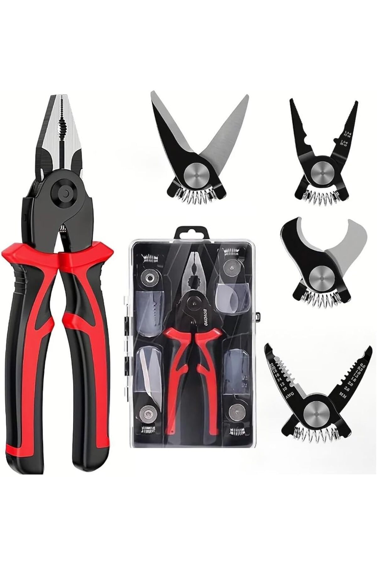 STOREMAX Lua Çok Uçlu, 5in1 Çok Fonksiyonlu Değiştirilebilir Kafa Seti Çelik Tel Mengene Sıyırma Seti Elektri