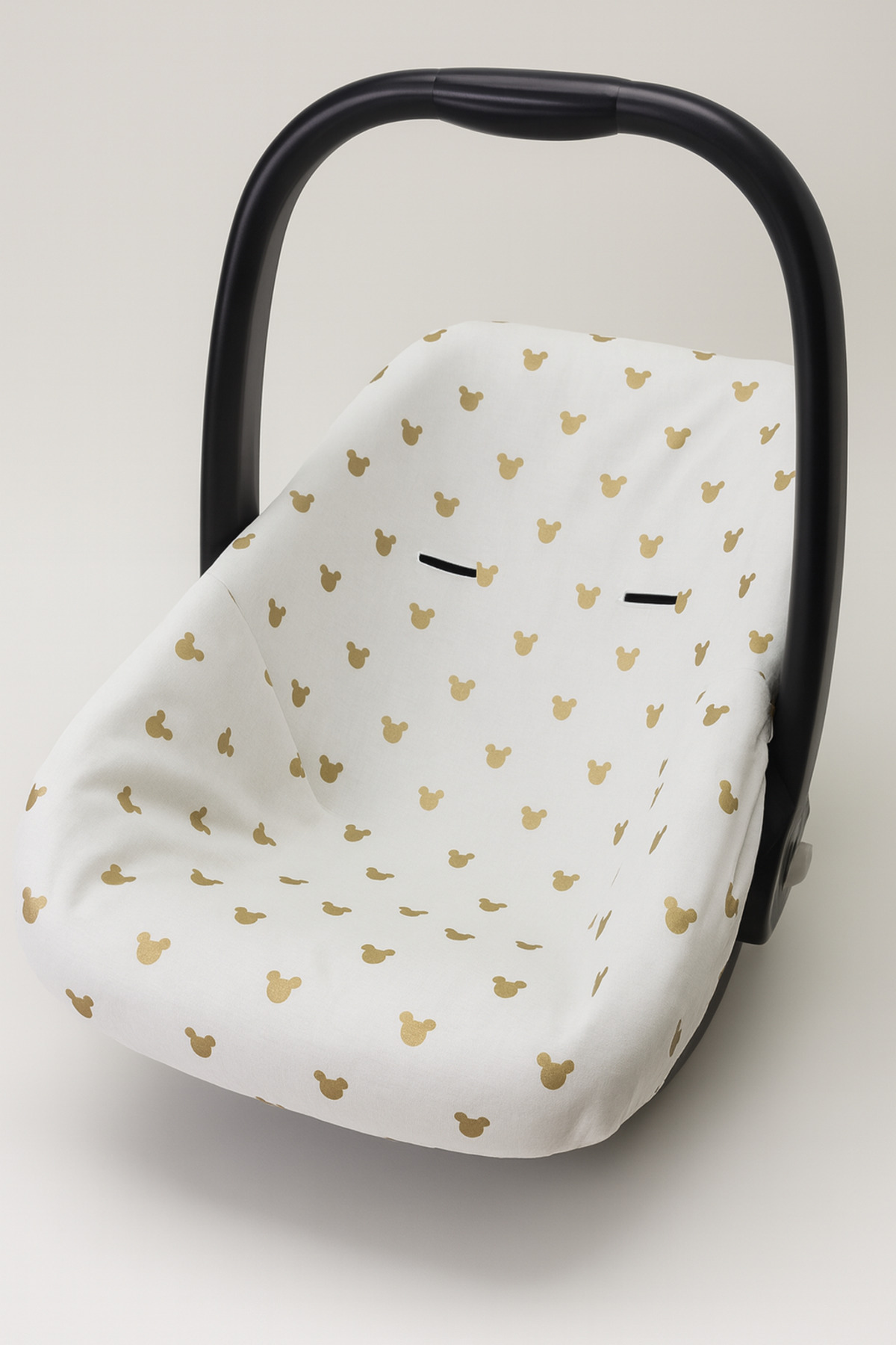 BeygeBaby Çift Katlı Ekru Pike ve Mickey Desenli Çift Yönlü Puset Örtüsü,Minderi ve Çarşafı (3LÜ SET) fotoğrafı 5 (önizleme)