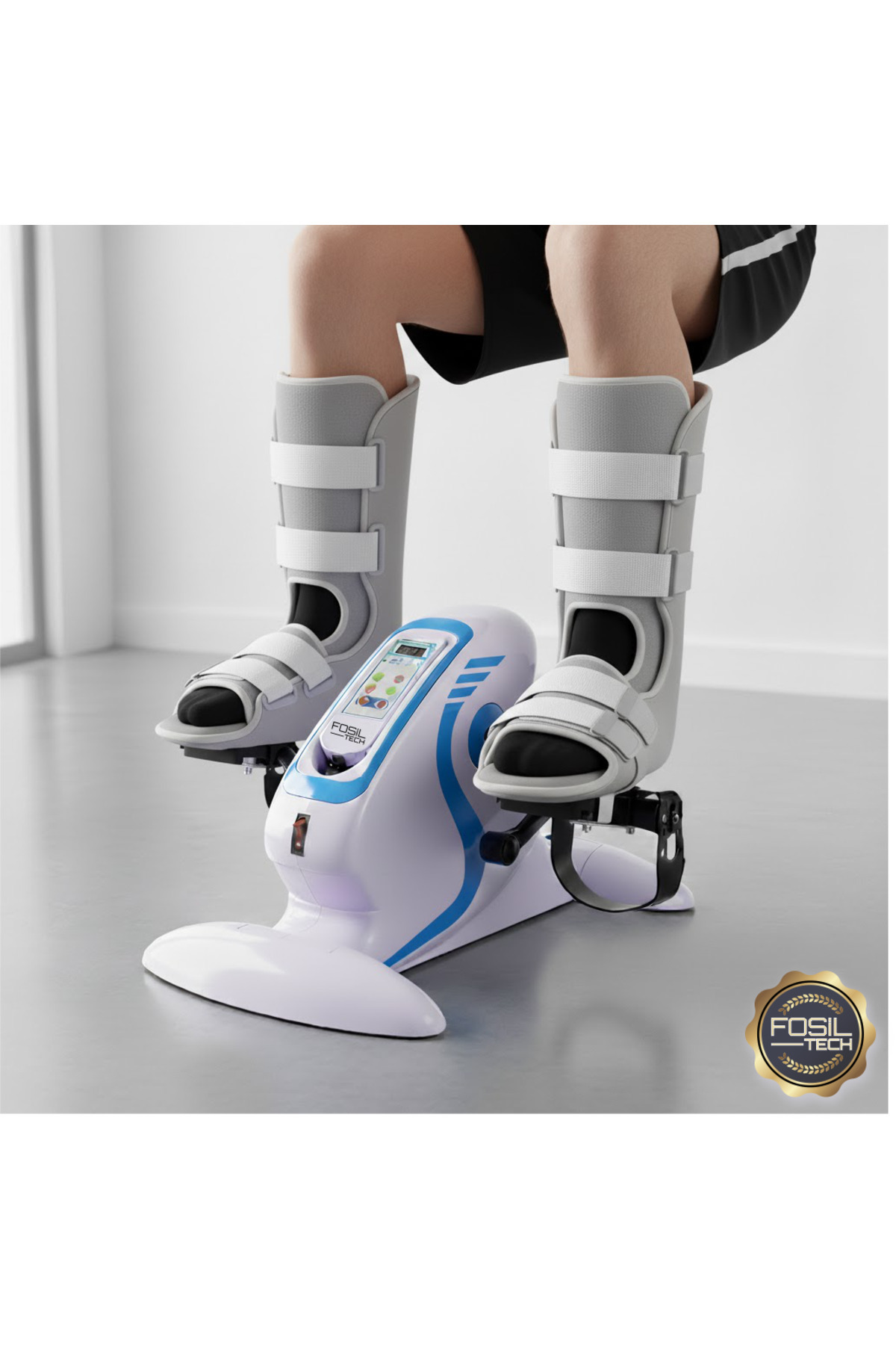 FOSILAVM Bacak ve Kol Egzersizine Uygun Mini Fizik Tedavi Bisikleti – Sabitleme Aparatlı