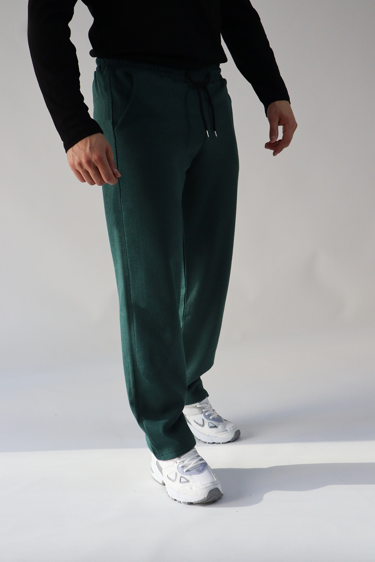 memowear  Örme Kumaş Rahat Kesim Spor Baggy Paça Eşofman Altı - Görsel 4