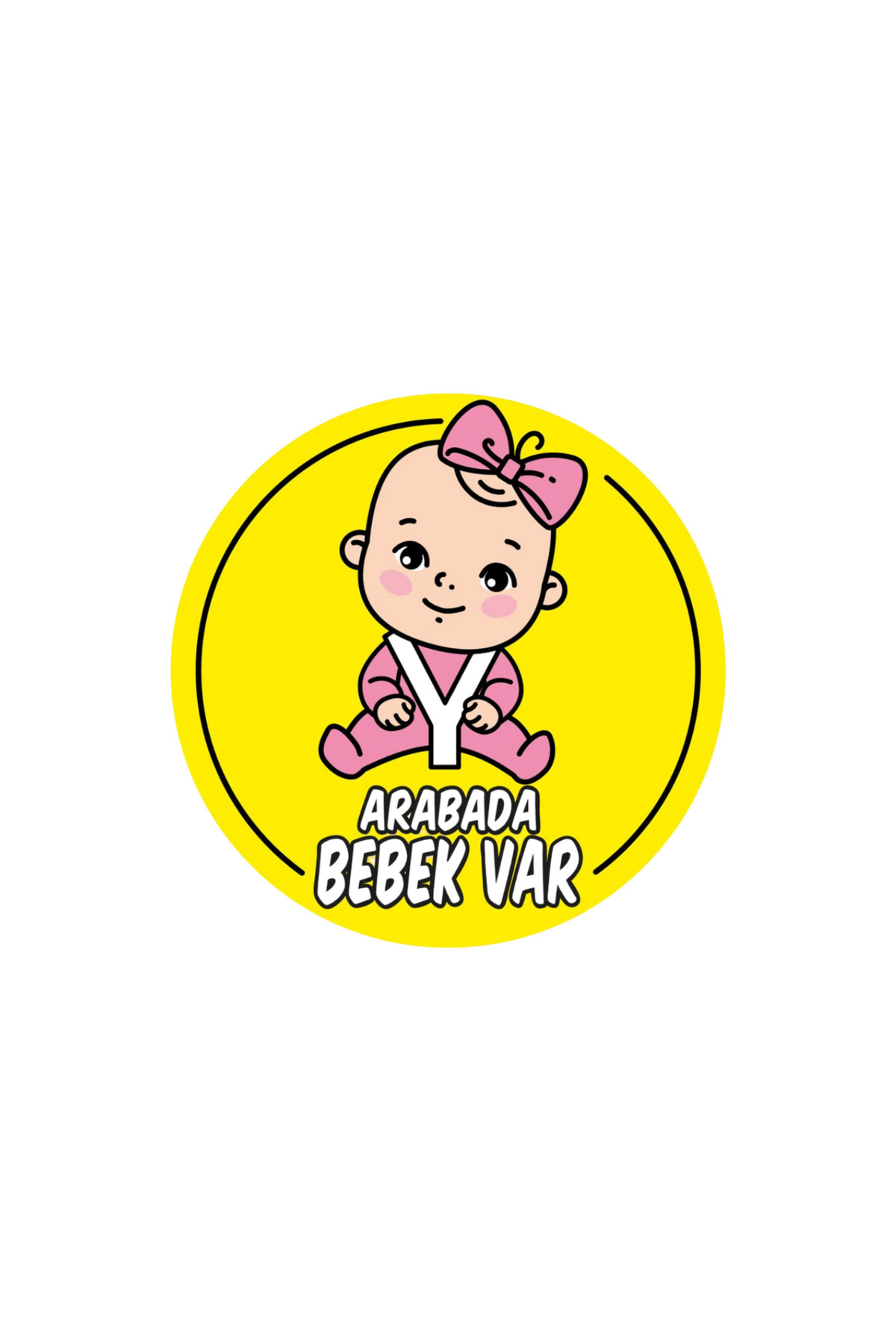 izmirdenet Dikkat Arabada Bebek Var Araba-Motosiklet Cam Etiket Sticker