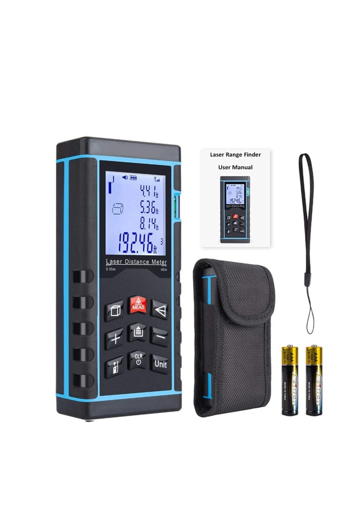 soonaksesuar 60 Metre Hassas Lazer Metre Ölçer Lcd Dijital Ekran Su Terazili Lazerli Mesafe Ölçüm Cihazı