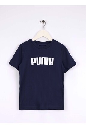 Puma Düz Lacivert Erkek Çocuk T-Shirt 68834006-ESS Logo Tee b Navy