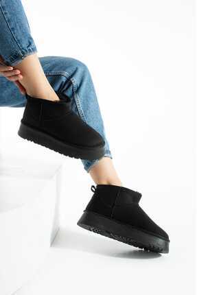 ALANCE Moli Yeni Sezon Ayak Boy Mini Süet İçi Kürklü Tüylü Kalın Taban Kadın Bot