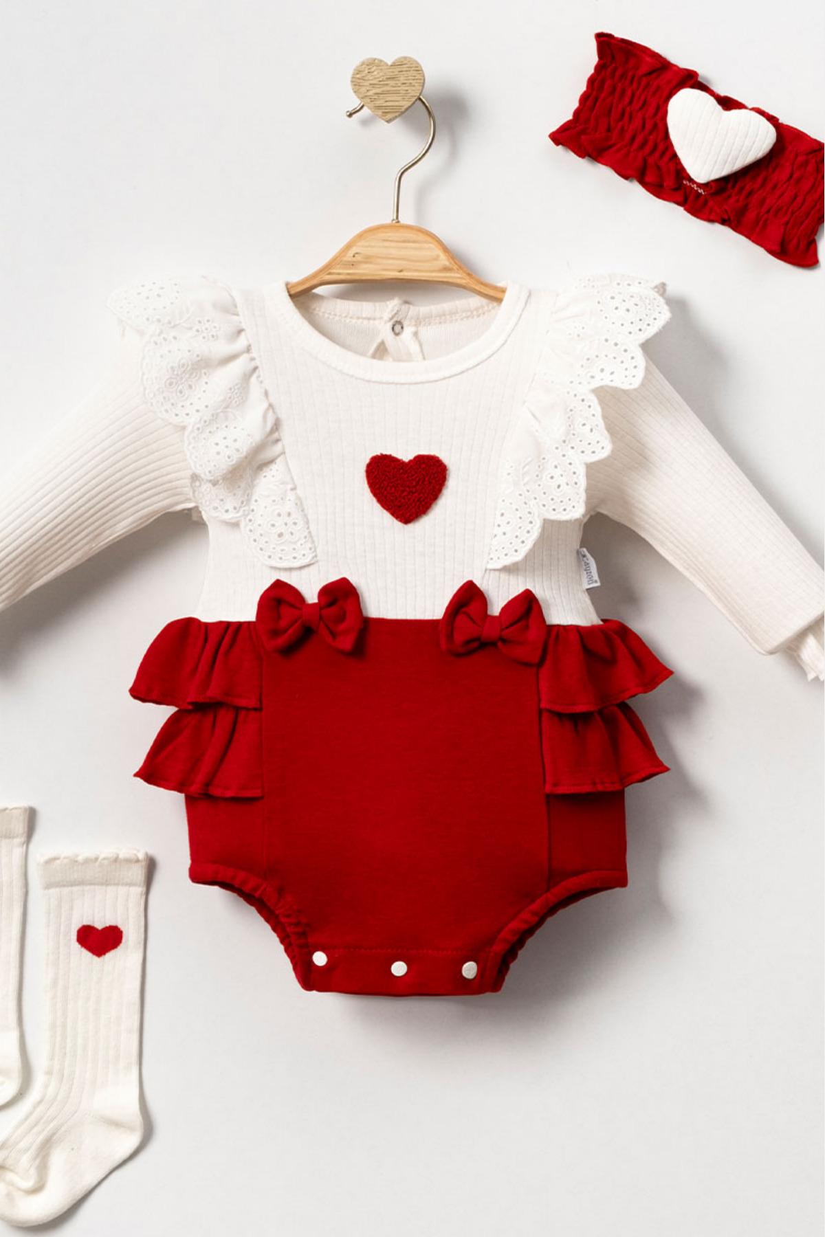 Minytrendy Kız Bebek Çocuk Yenidoğan Tulum Romper Bandanalı Çoraplı Bayramlık Mevlüt Elbise fotoğrafı 4 (önizleme)