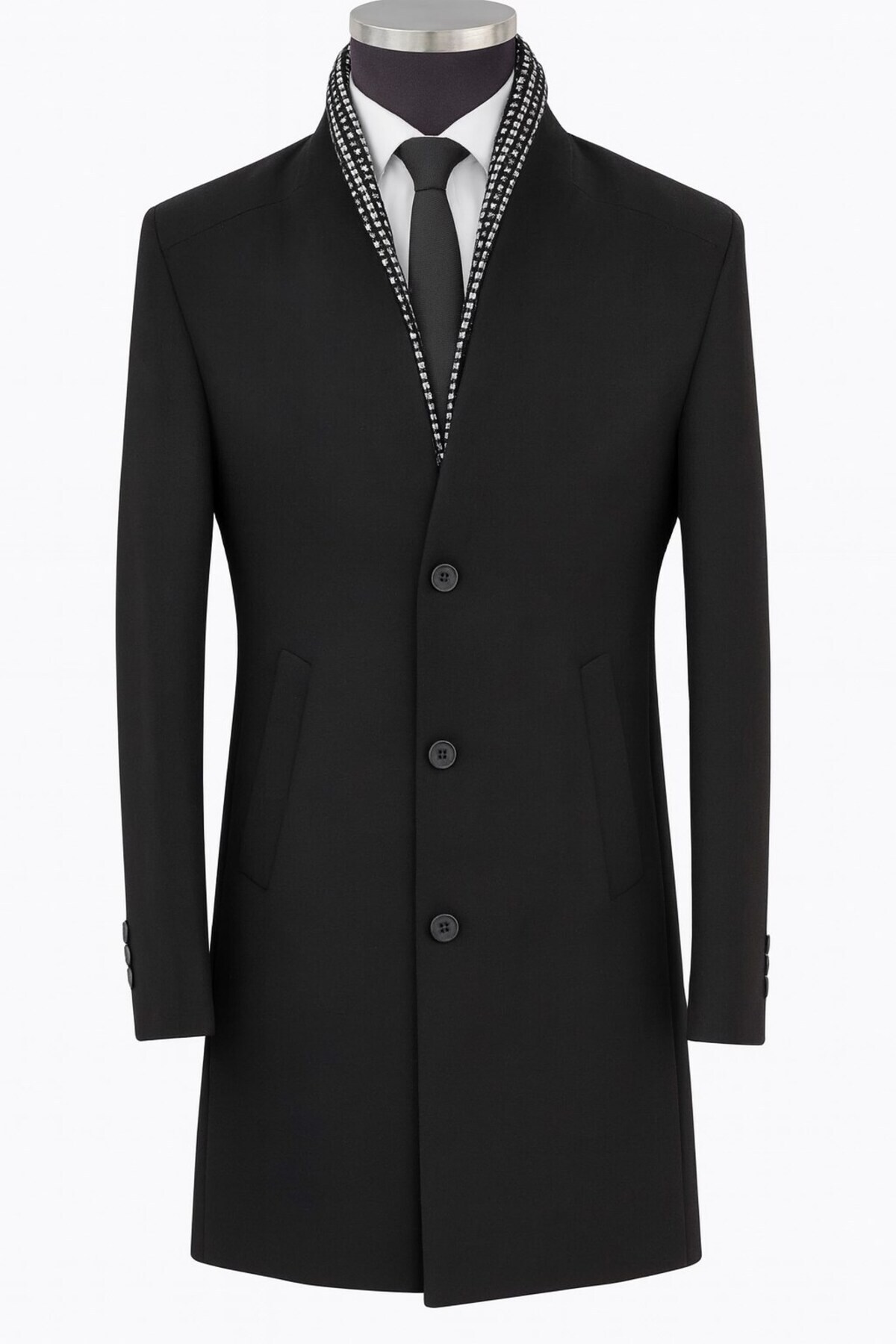 Plus Scorpion Erkek Uzun Kaşe Kaban – İtalyan Kesim Slim Fit Şık Model