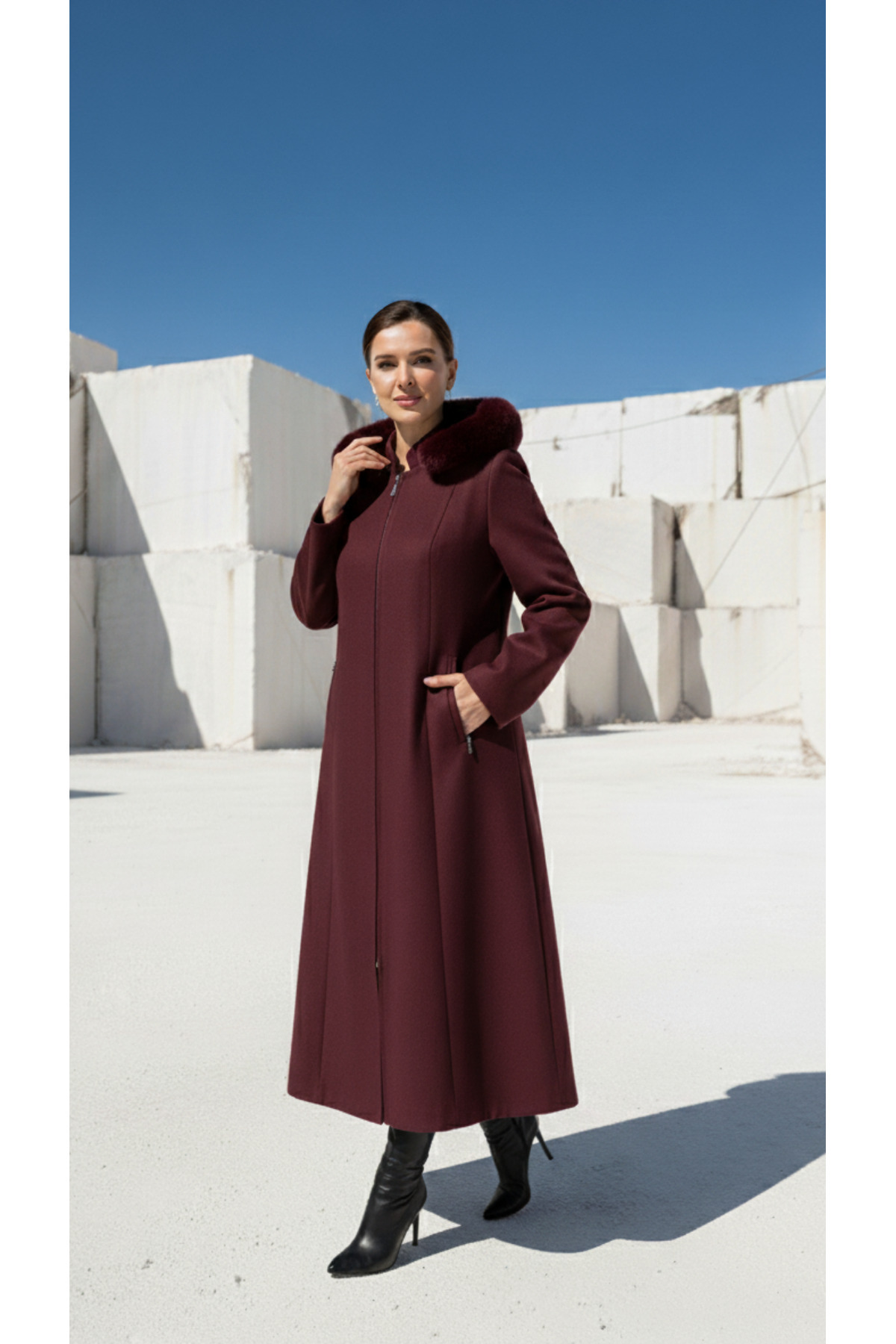 Women's Cachet Coat Coat - Plush Detailed Hooded