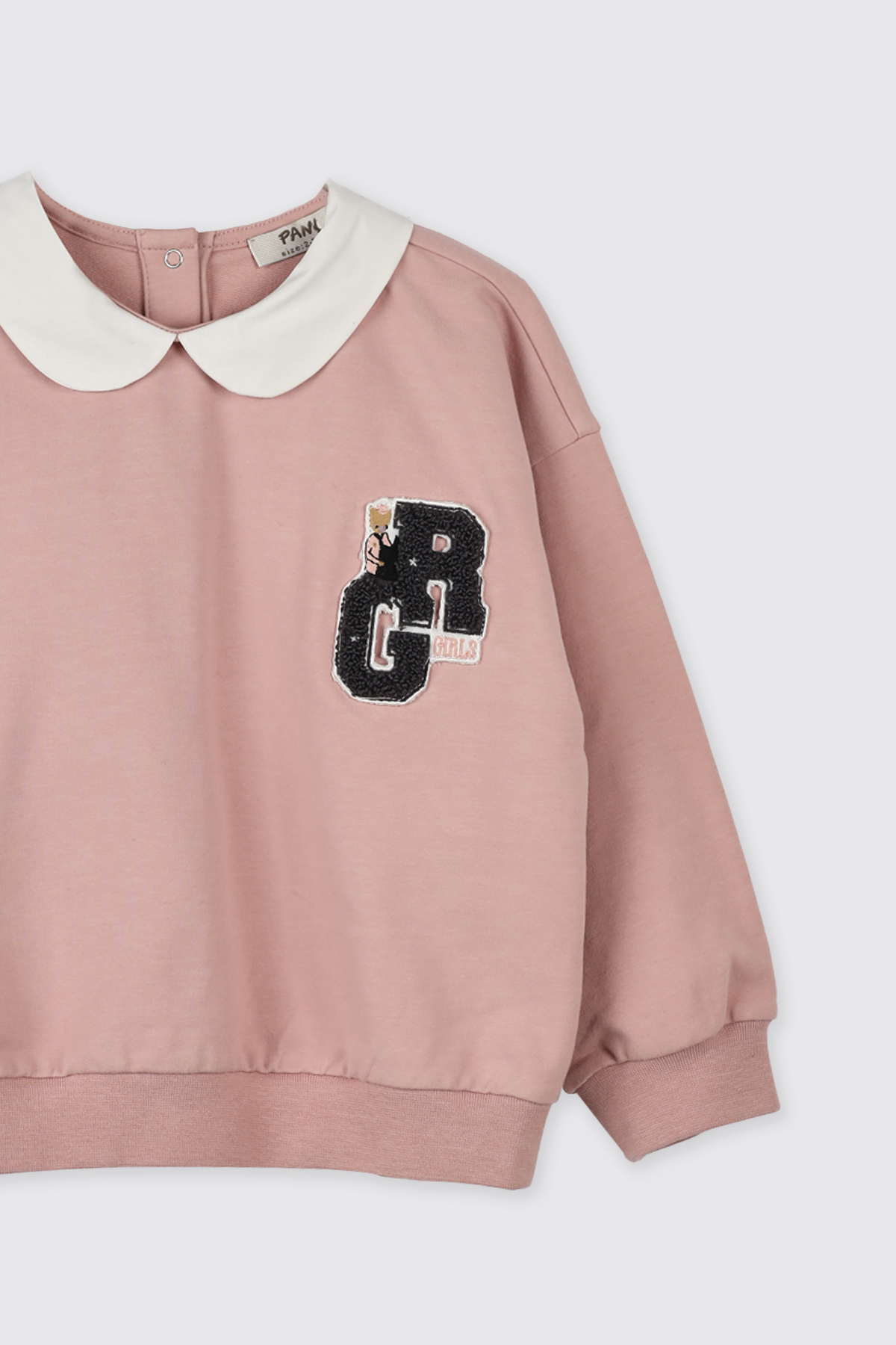 Panço Kız Bebek Bebe Yaka Pembe Sweatshirt fotoğrafı 3 (önizleme)