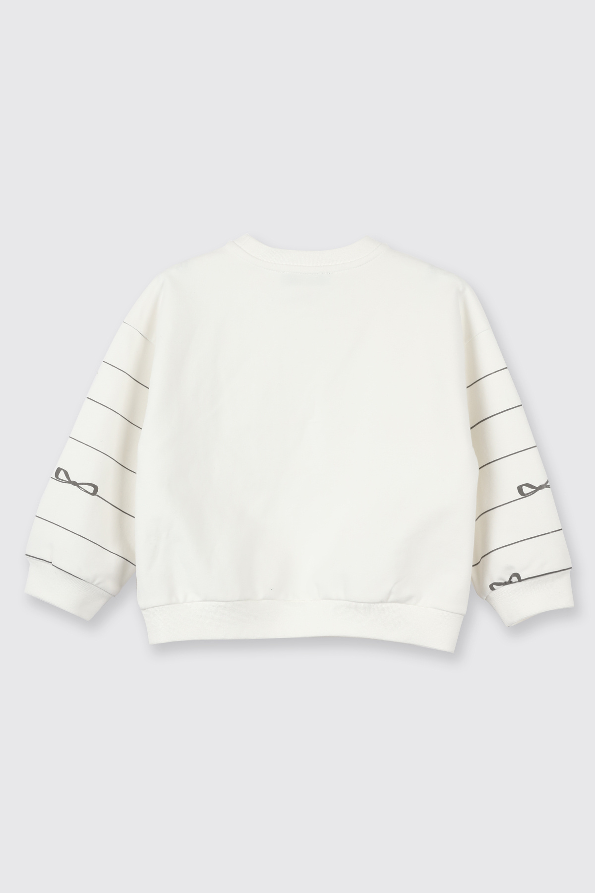 Panço Kız Bebek Fiyonk Desenli Ekru Sweatshirt fotoğrafı 2 (önizleme)