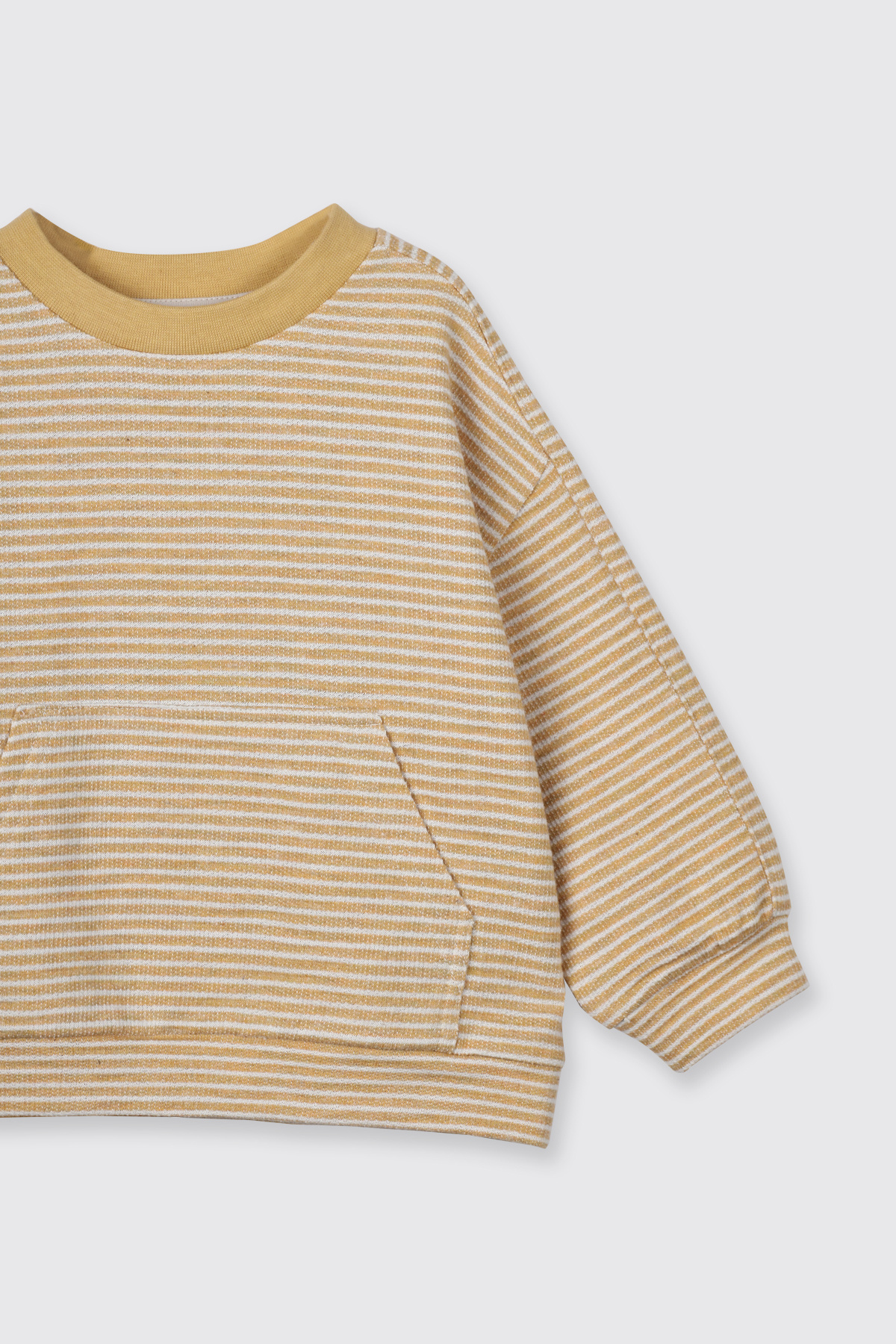 Panço Erkek Bebek Çizgili Hardal Sweatshirt fotoğrafı 3 (önizleme)