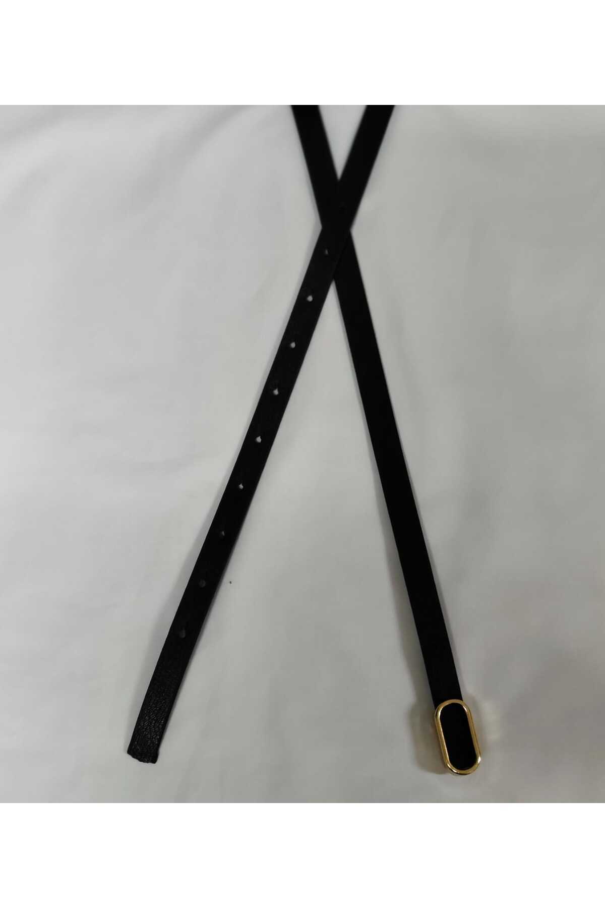 Oval Gold Tokalı Kadın Kemer İnce Pantolon Kemeri Elbise Kemeri Gömlek Kemeri