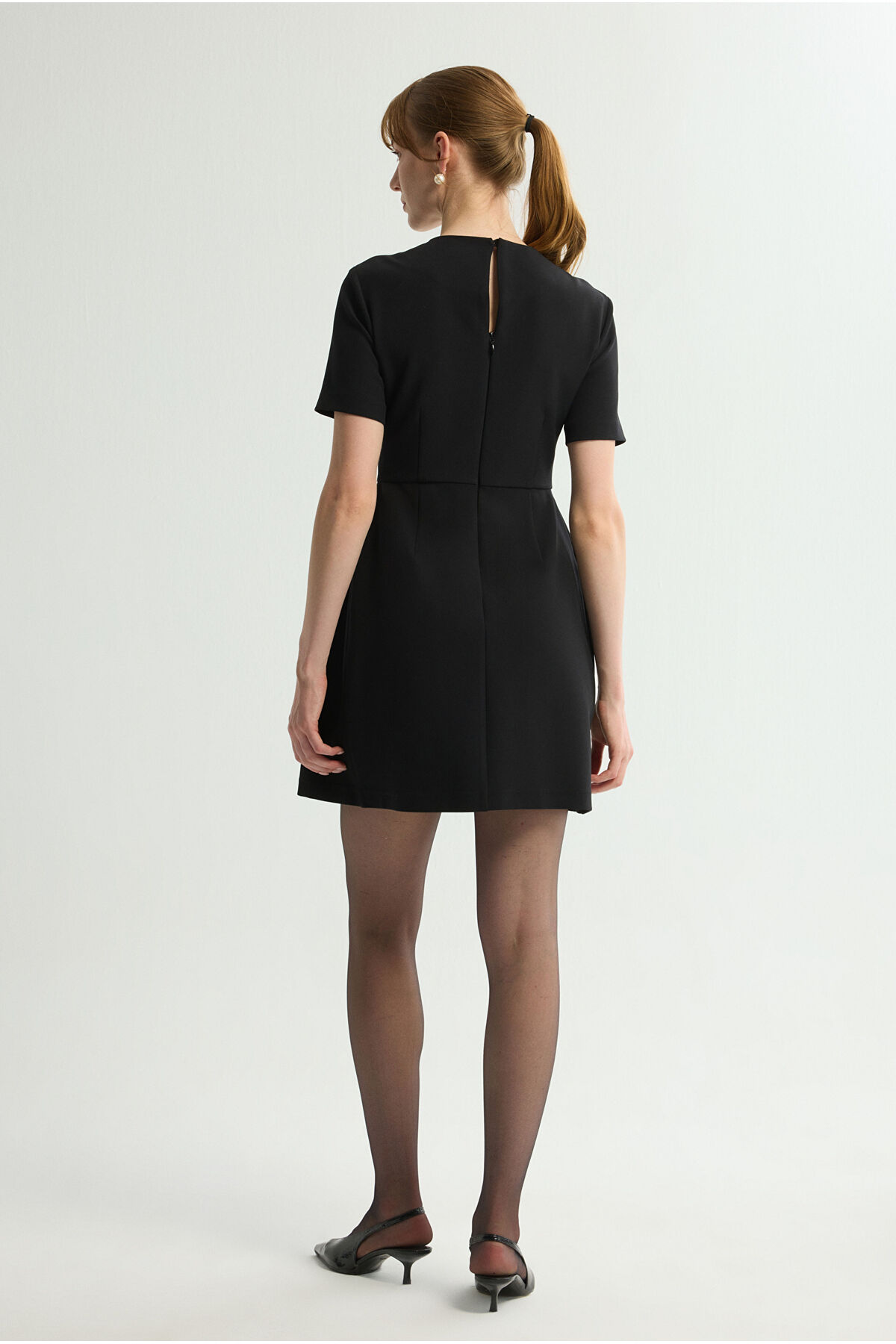 Love My Body  İnci Detaylı Gabardin Elbise - Görsel 6