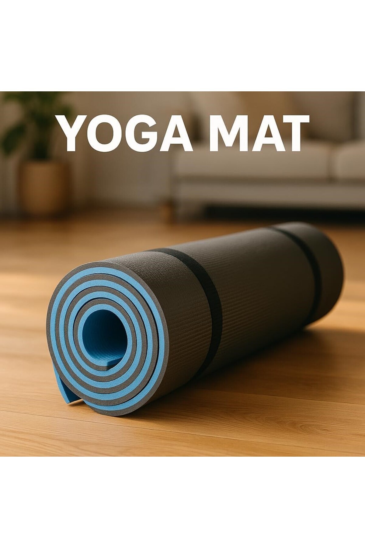 CKSpor 16MM Mavi-Siyah Pilates Matı – Ekstra Kalın Yoga ve Egzersiz Minderi