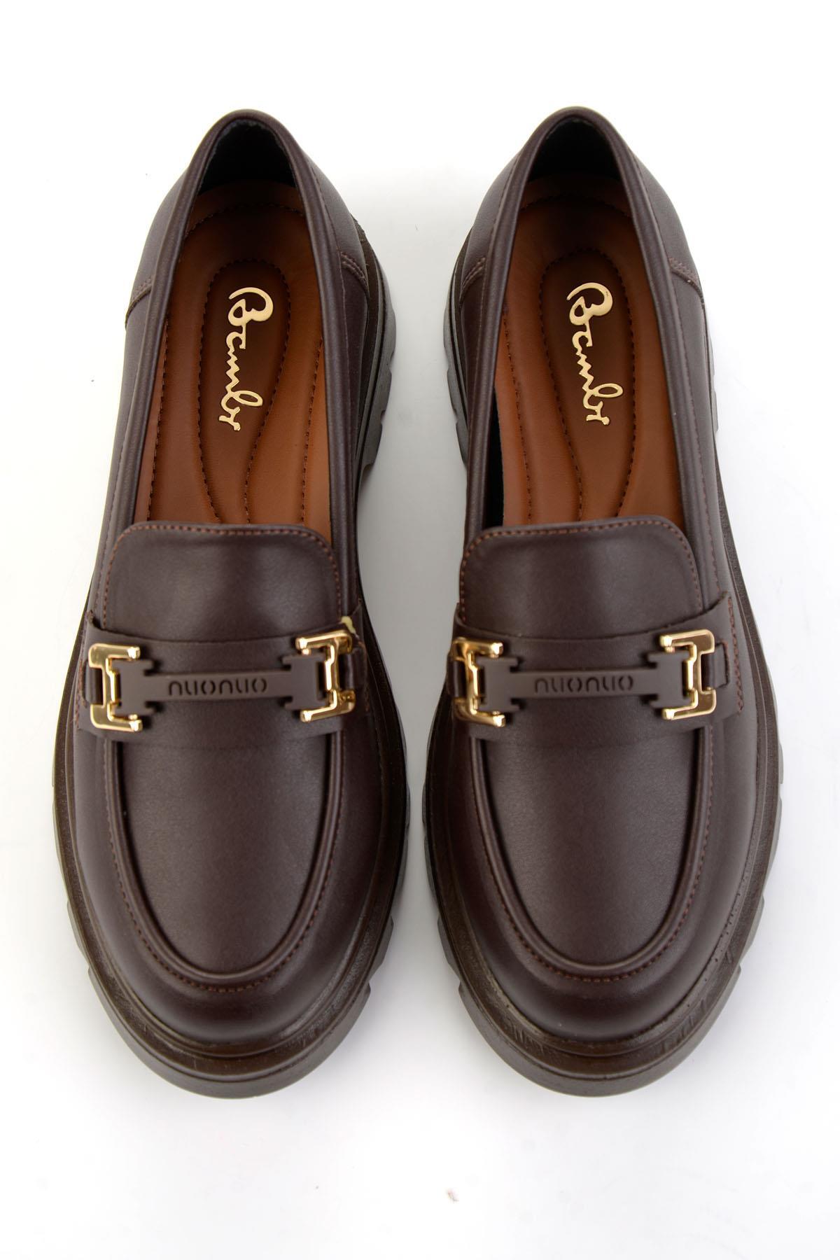 Bambi Kahve Kadın Loafer Ayakkabı K01179828109 görsel 5