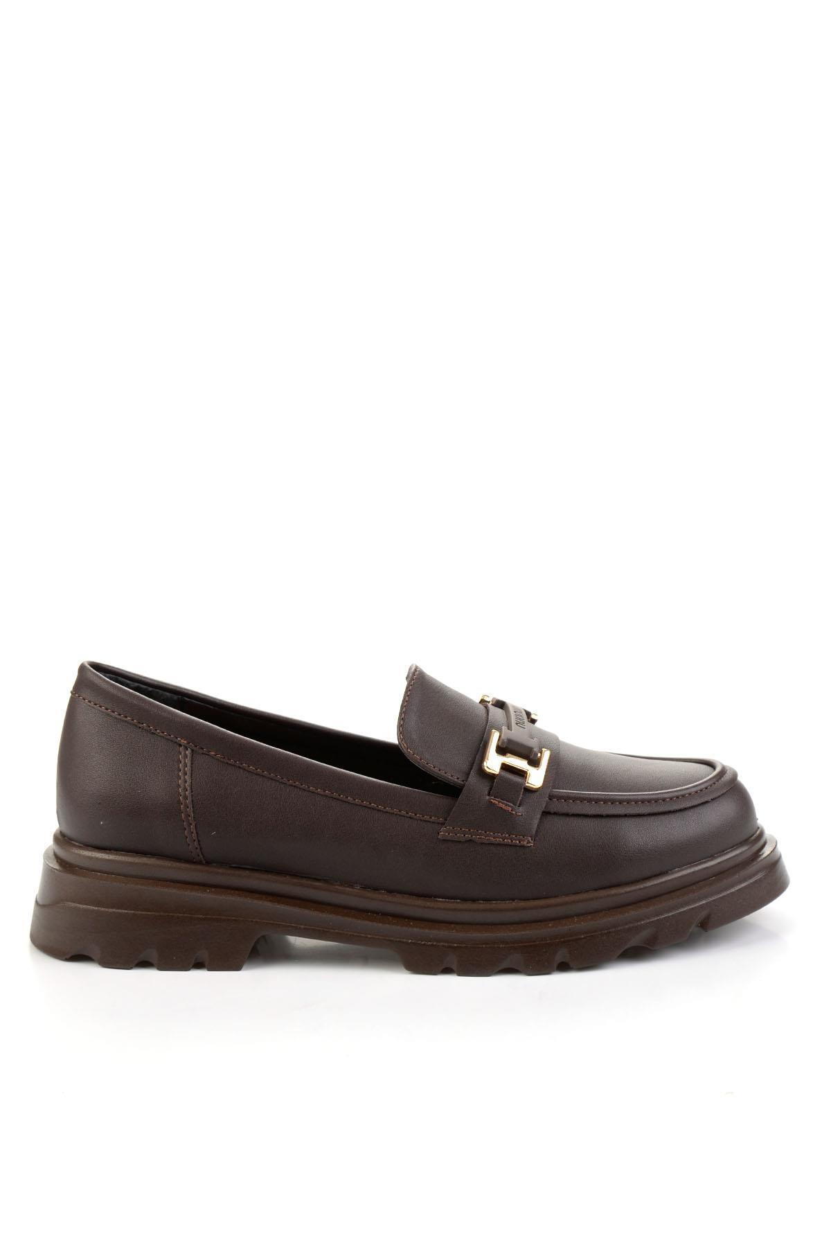 Bambi Kahve Kadın Loafer Ayakkabı K01179828109 görsel 2