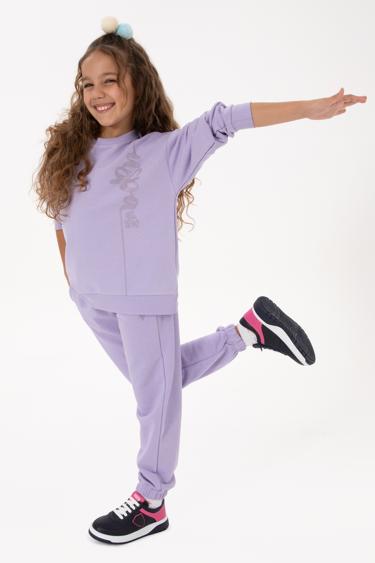 یو اس پولو لباس ورزشی دخترانه یاسی رنگ 50318930-VR034 یو اس پولو لباس ورزشی دخترانه یاسی رنگ 50318930-VR034