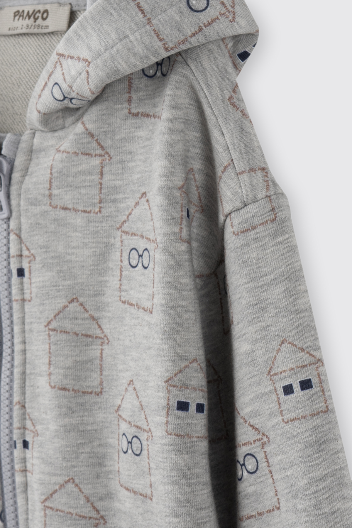 Panço Erkek Bebek Fermuarlı Gri-Melanj Sweatshirt fotoğrafı 2 (önizleme)