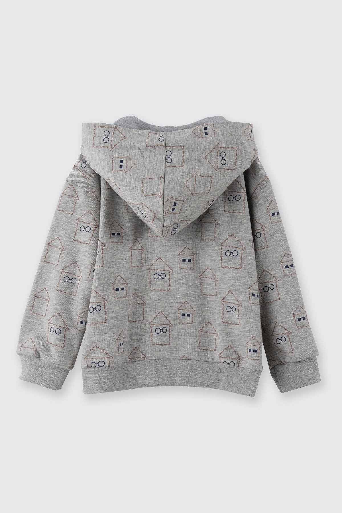 Panço Erkek Bebek Fermuarlı Gri-Melanj Sweatshirt fotoğrafı 3 (önizleme)