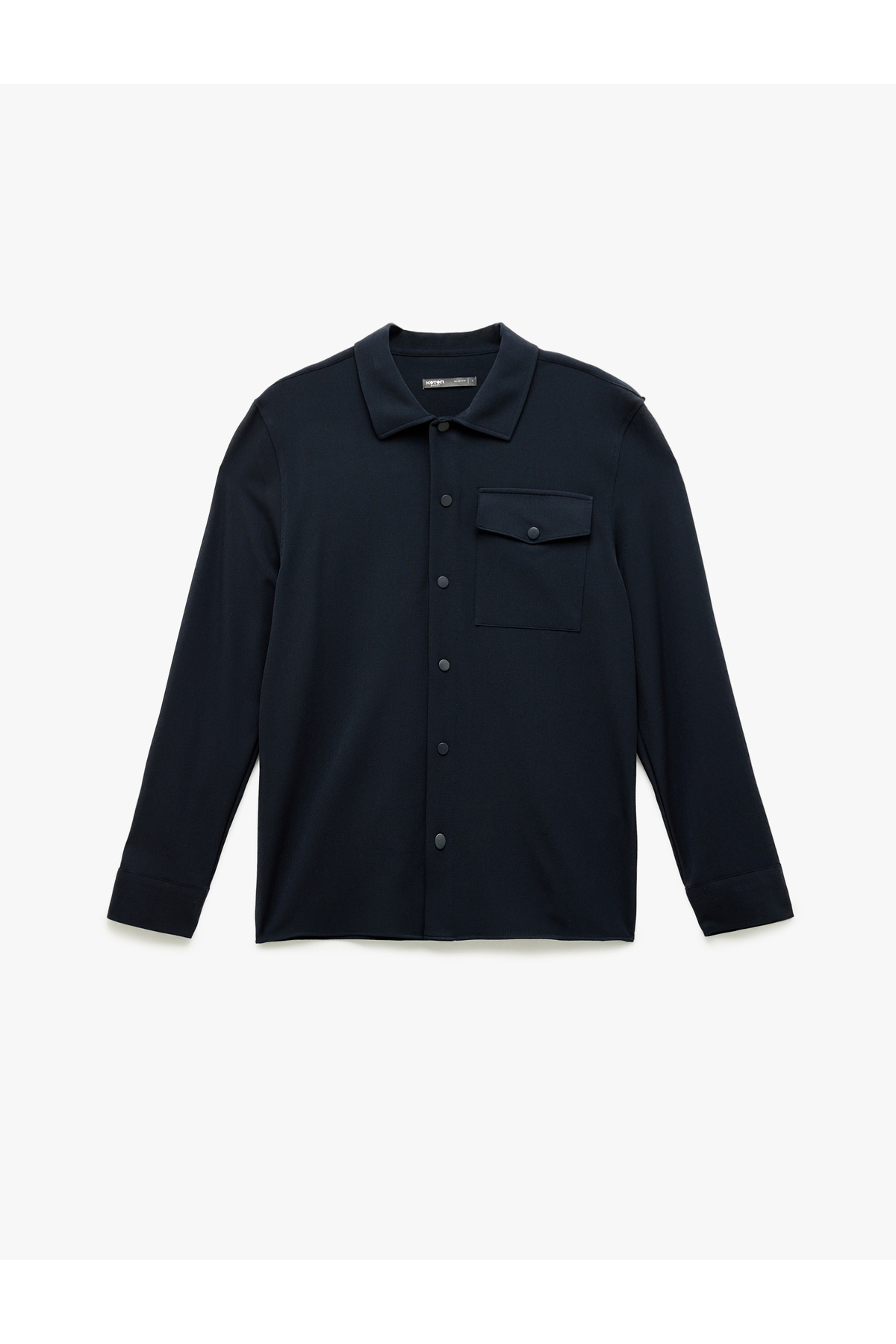 کوتون پیراهن مردانه طرح معمولی ویسکوز با جیب‌های کناری، یقه کلاسیک، آستین بلند