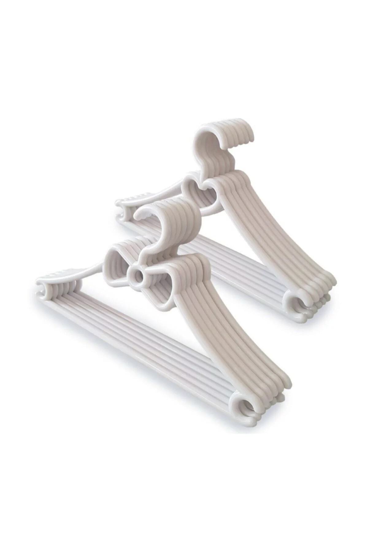 Children's Clothes Hanger Baby Hanger Heart Hanger 36 Pieces Plastic White Color