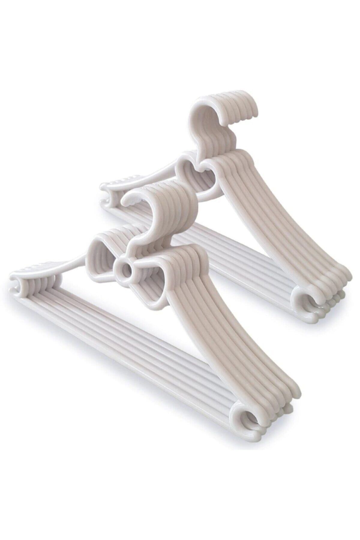 Children's Clothes Hanger Baby Hanger Heart Hanger 18 Pieces Plastic White Color