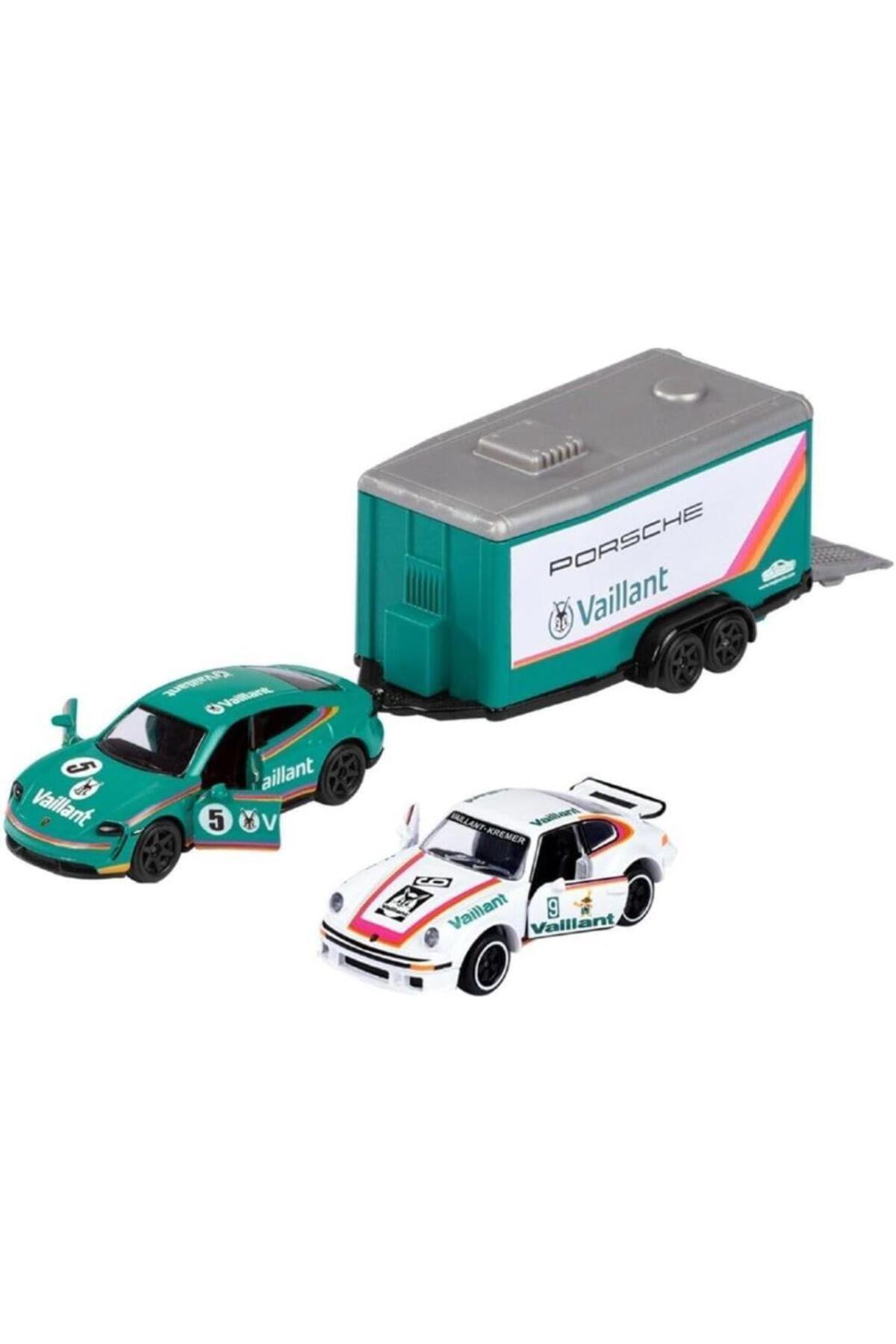 Majorette Yarış Römorku Seti - Vaillant Porsche Taycan Turbo S ve Römorklu Porsche 934 2003001