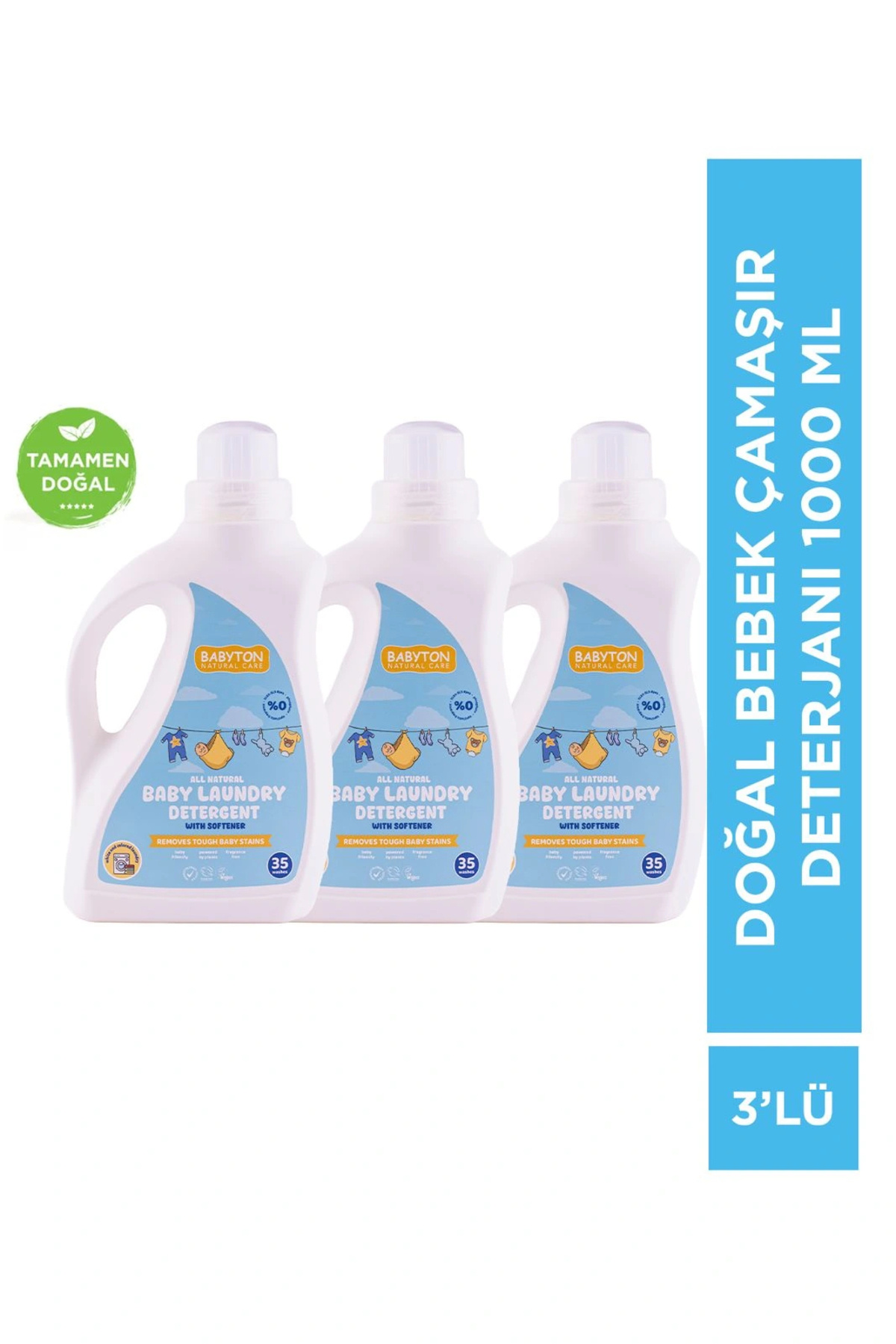 BABYTON Doğal Bebek Çamaşır Deterjanı 3'lü Set 1000 ml