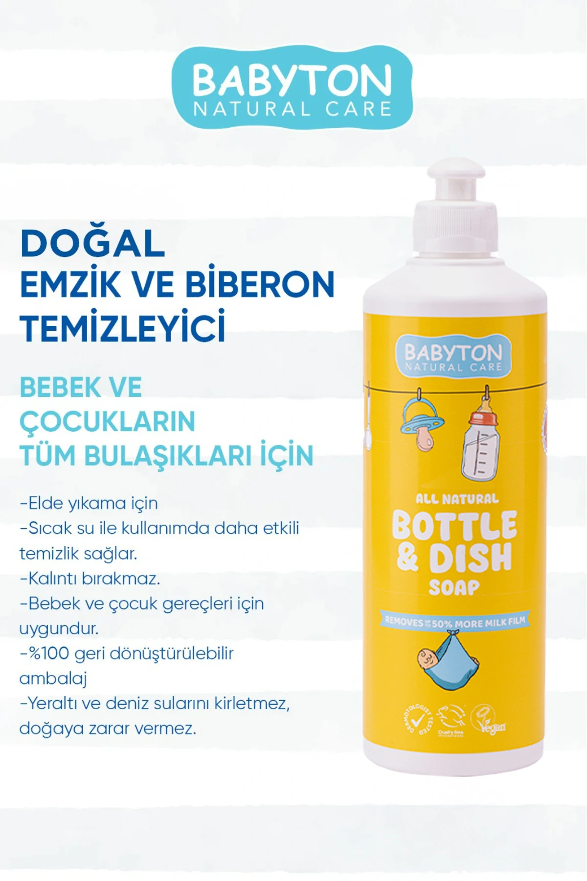 BABYTON Doğal Emzik ve Biberon Temizleyici 2'li Set fotoğrafı 4 (önizleme)